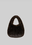 Amomento Fur Tote Bag - Dark Brown