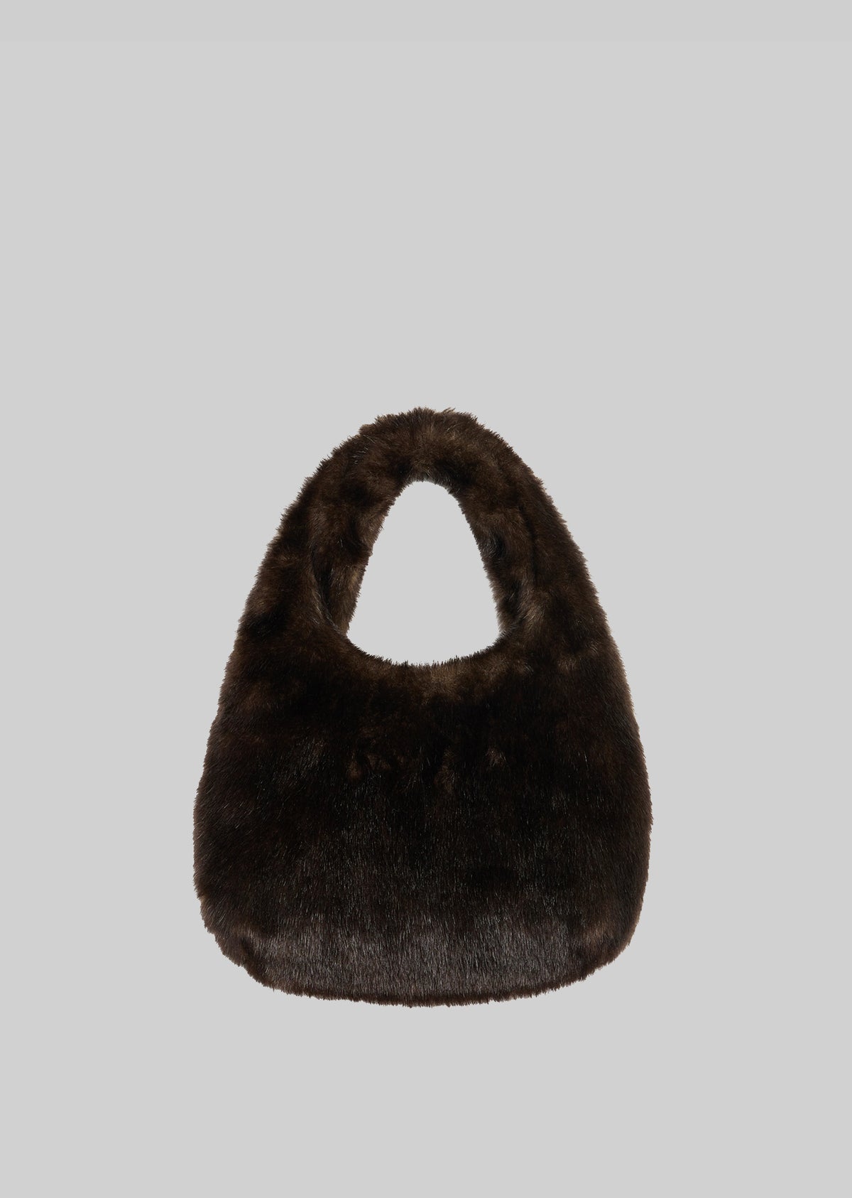Amomento Fur Tote Bag - Dark Brown - 1