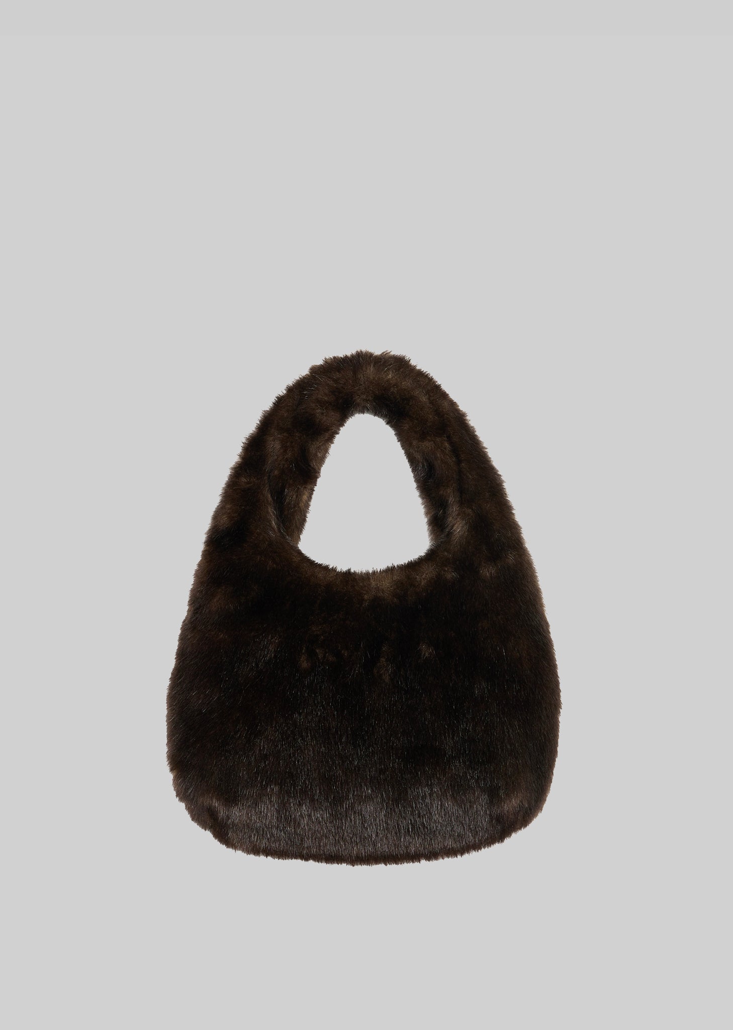 Amomento Fur Tote Bag - Dark Brown - 1
