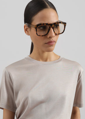 Amal Fluid Tee - Light Taupe