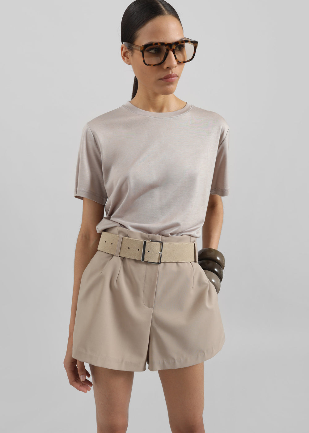 Amal Tee - Light Taupe