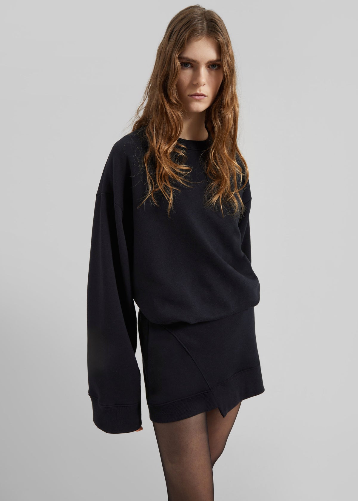 Ambleny Sweatshirt Dress - Black - 1
