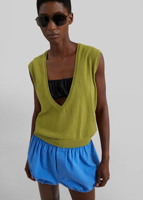 Ameglia Bubble-Hem Mini Shorts - Blue