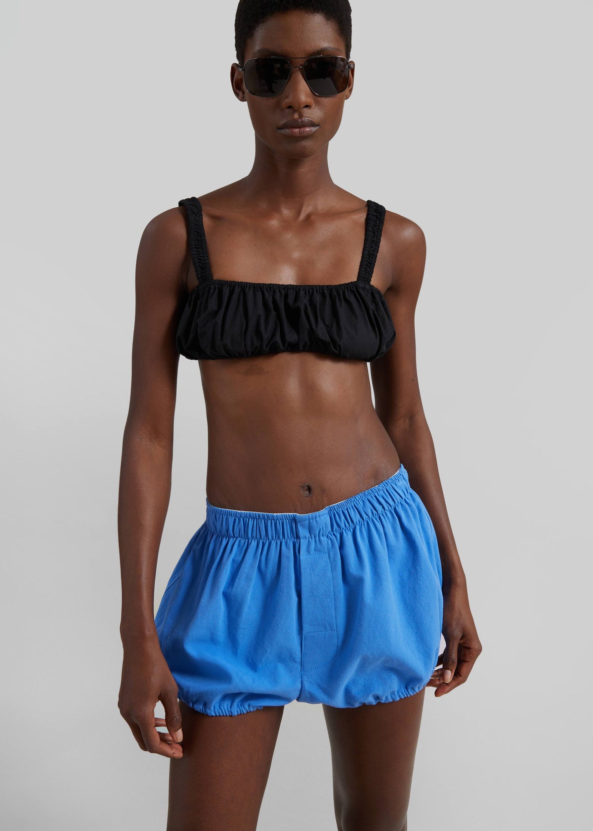 Ameglia Bubble-Hem Mini Shorts - Blue - 5