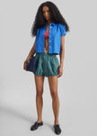 Ameglia Bubble-Hem Mini Shorts - Green