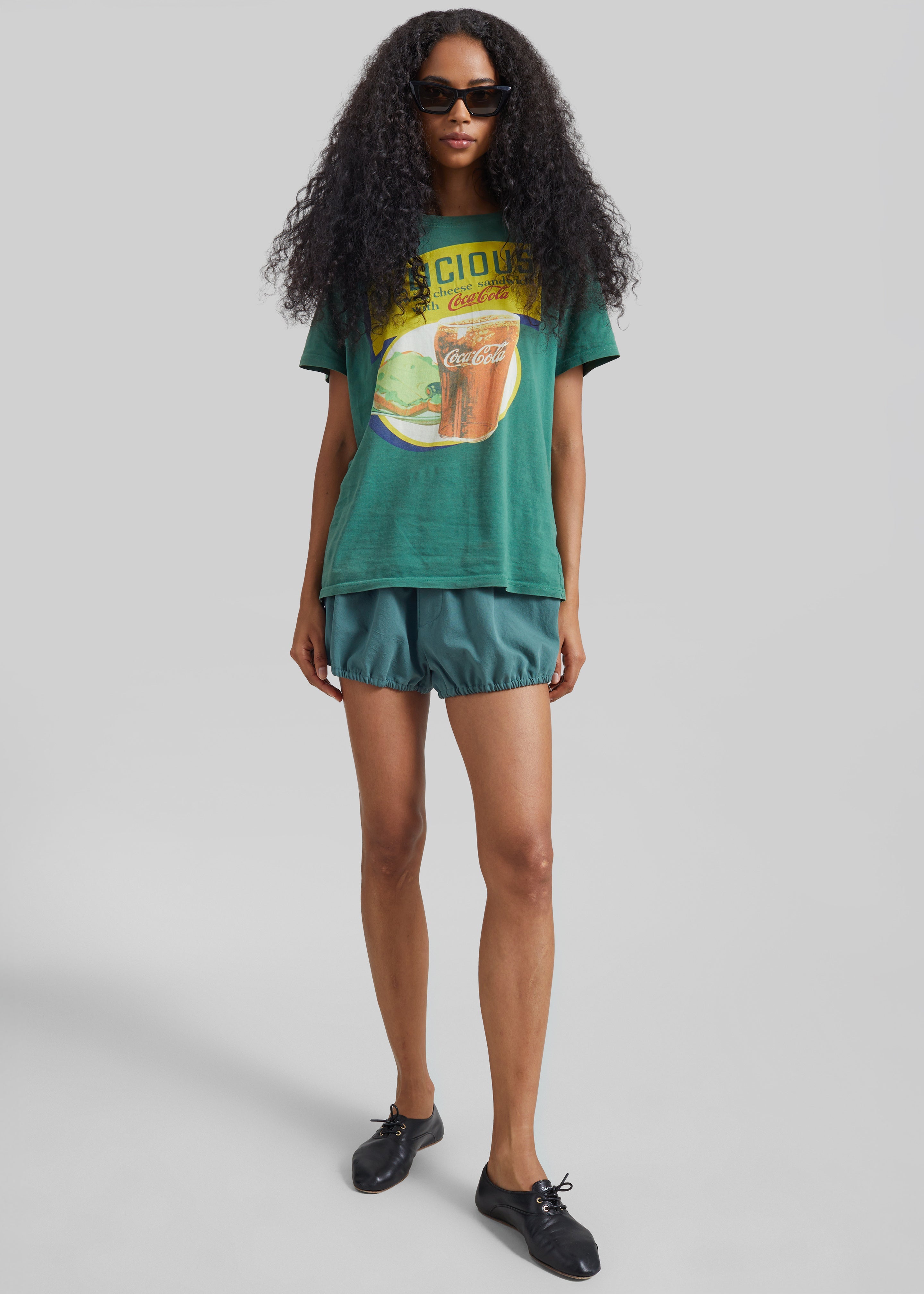 Ameglia Bubble-Hem Mini Shorts - Green - 6