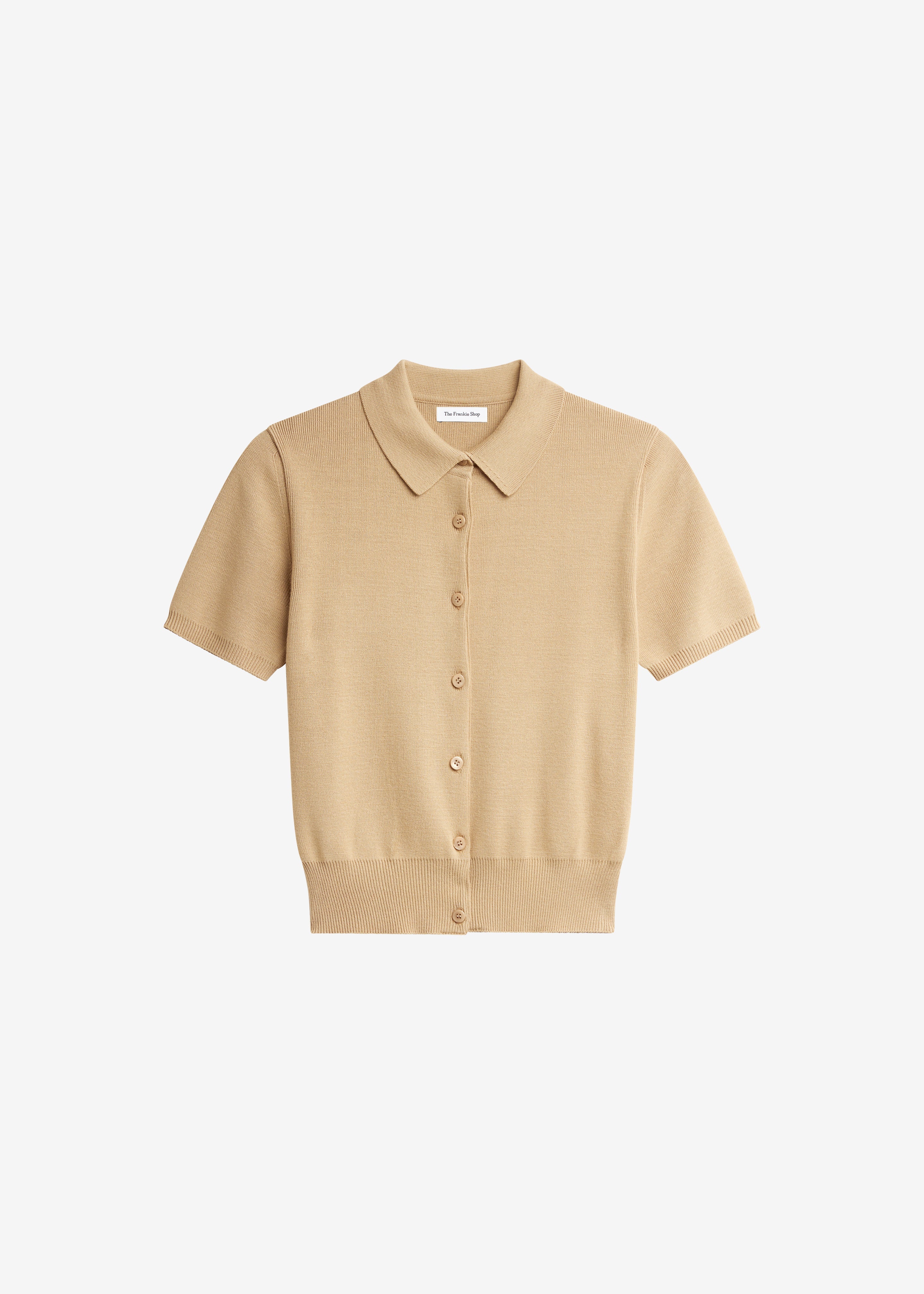 Amelot Knit Short Sleeve Cardigan - Beige - 9