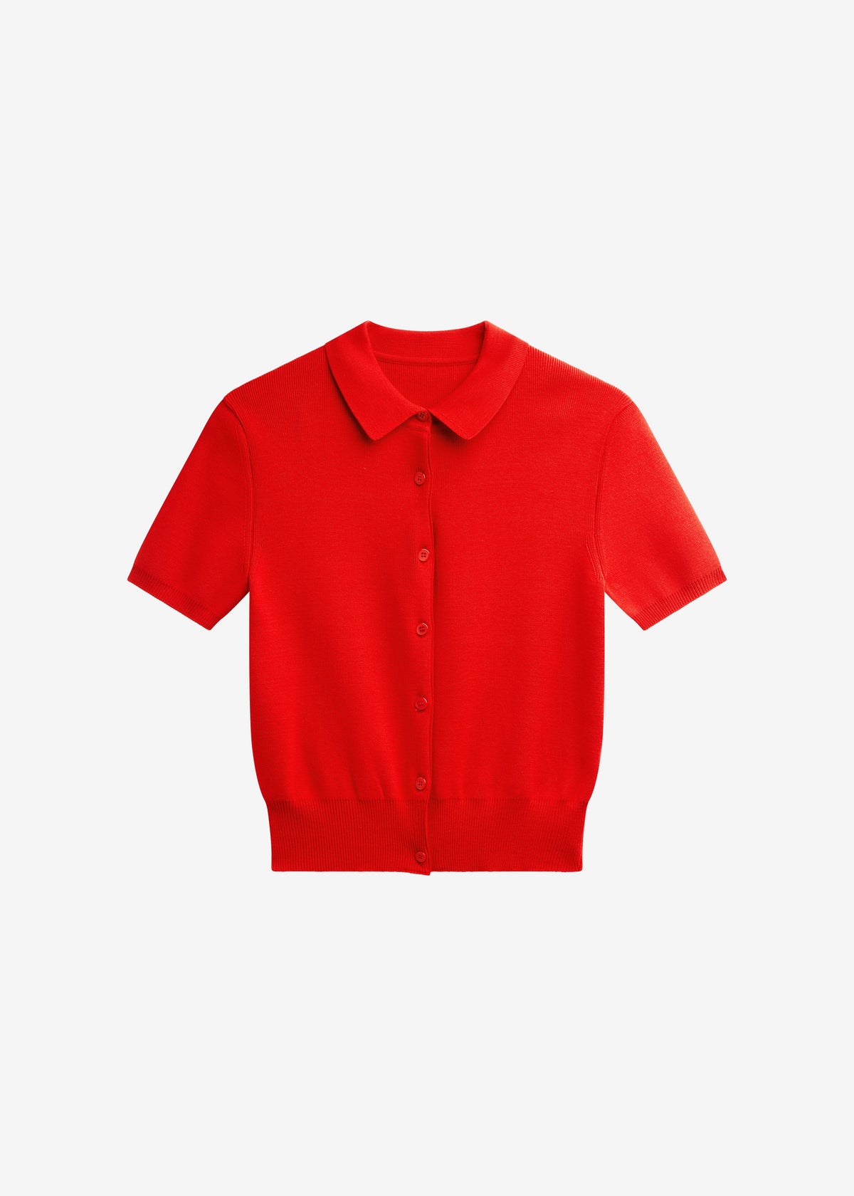Amelot Knit Short Sleeve Cardigan - Red - 6