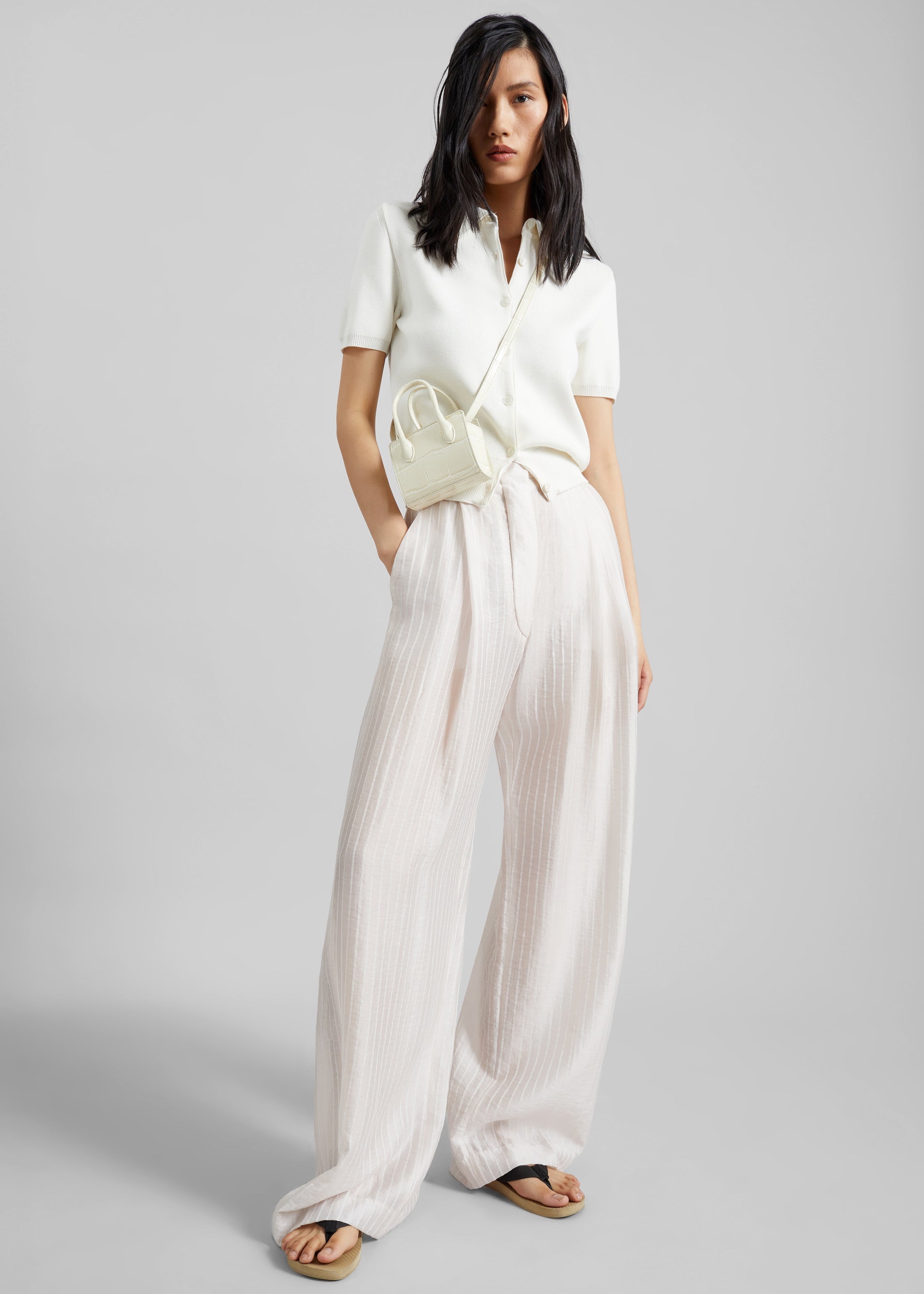 Shop the look image for Amelot Knit Short Sleeve Cardigan - White