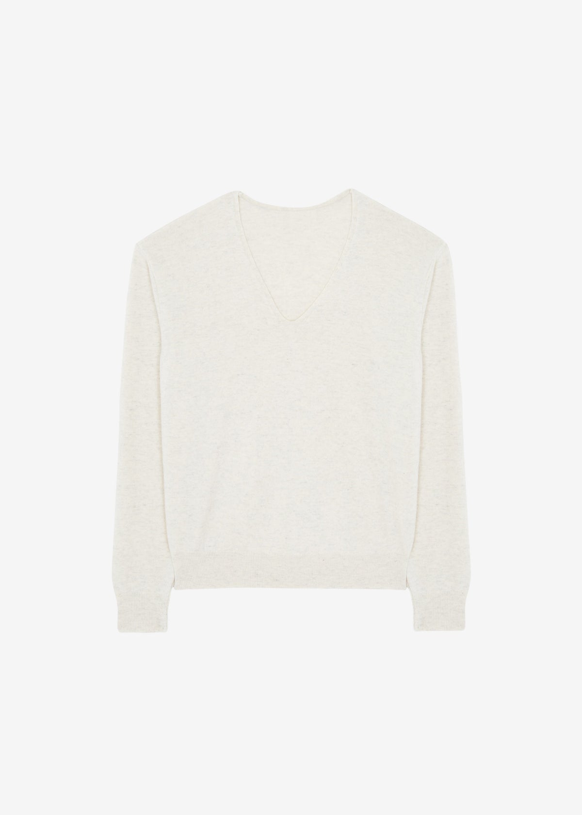 Ames V Neck Sweater - Oat Melange - 11