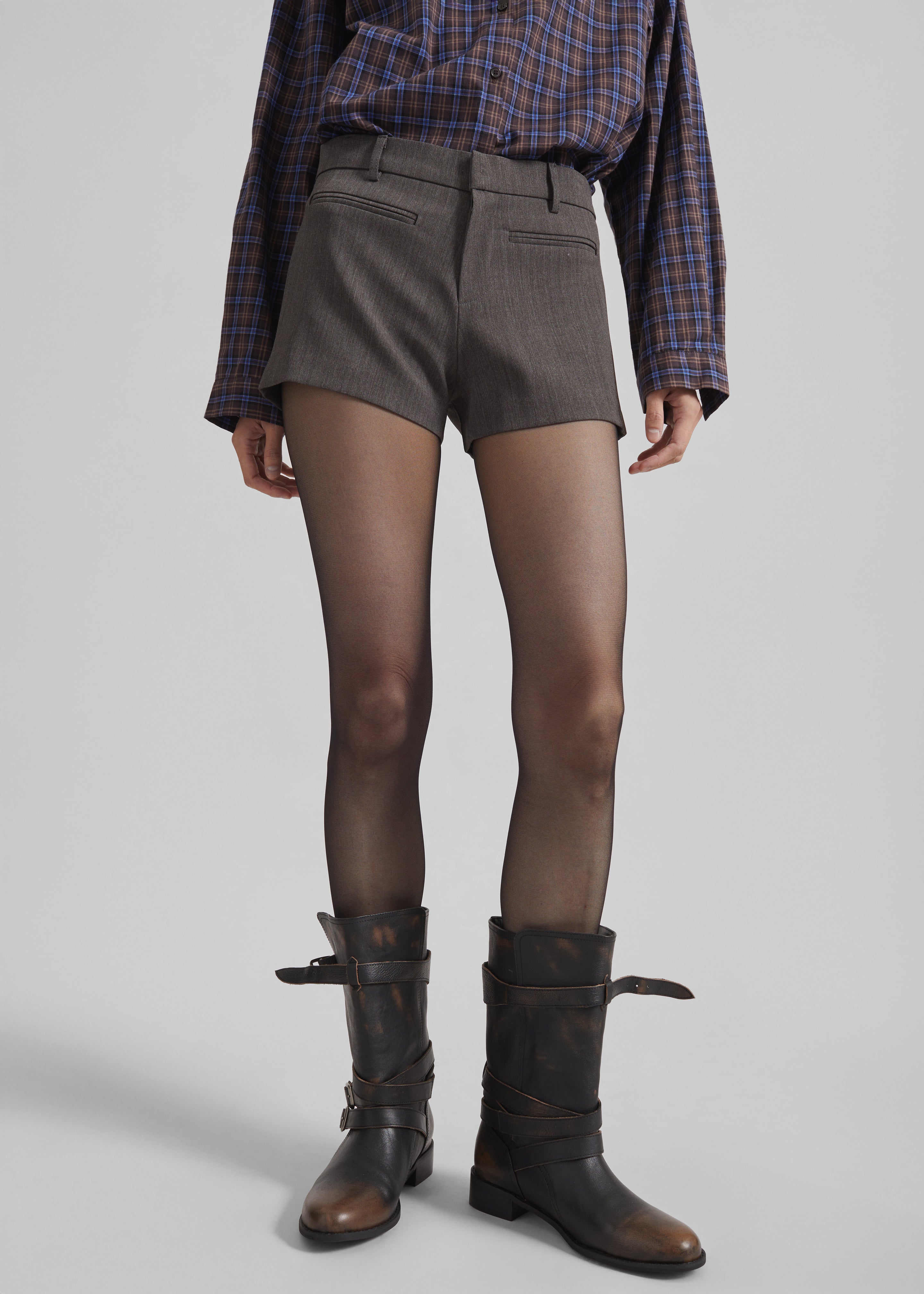 Amilly Hot Pants - Grey Melange - 4