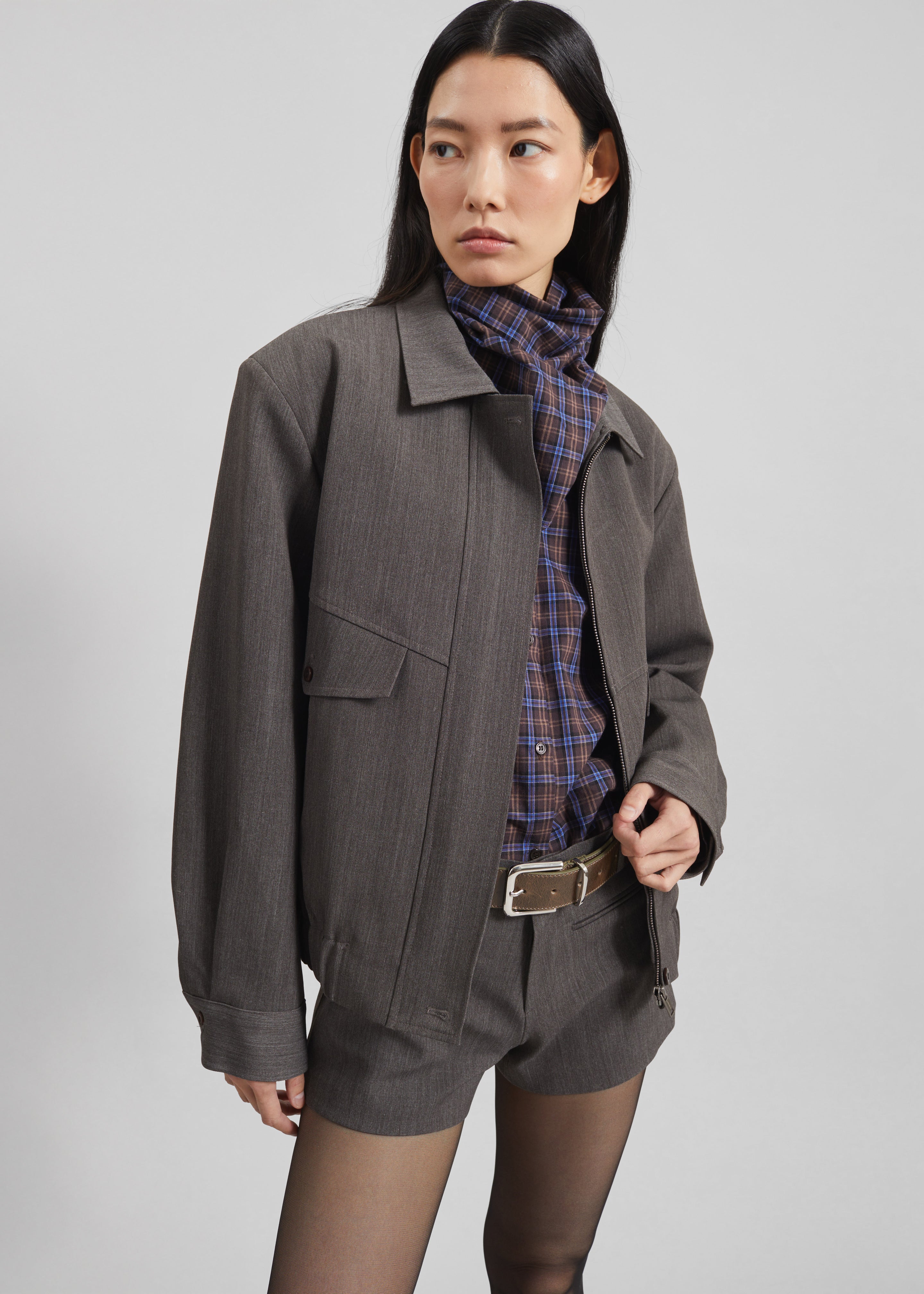 Amilly Hot Pants - Grey Melange - 7