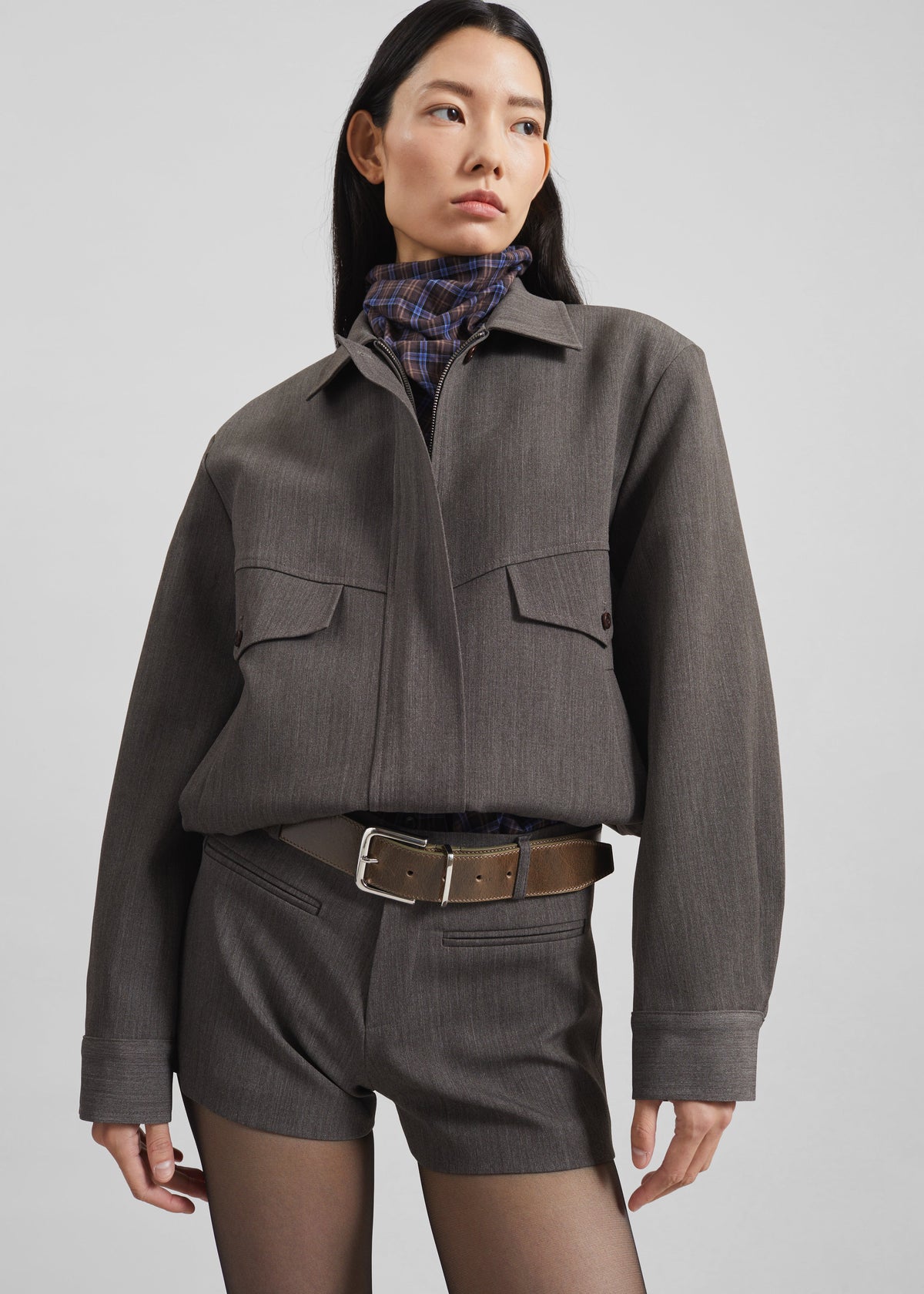 Amilly Padded Jacket - Grey Melange - 4