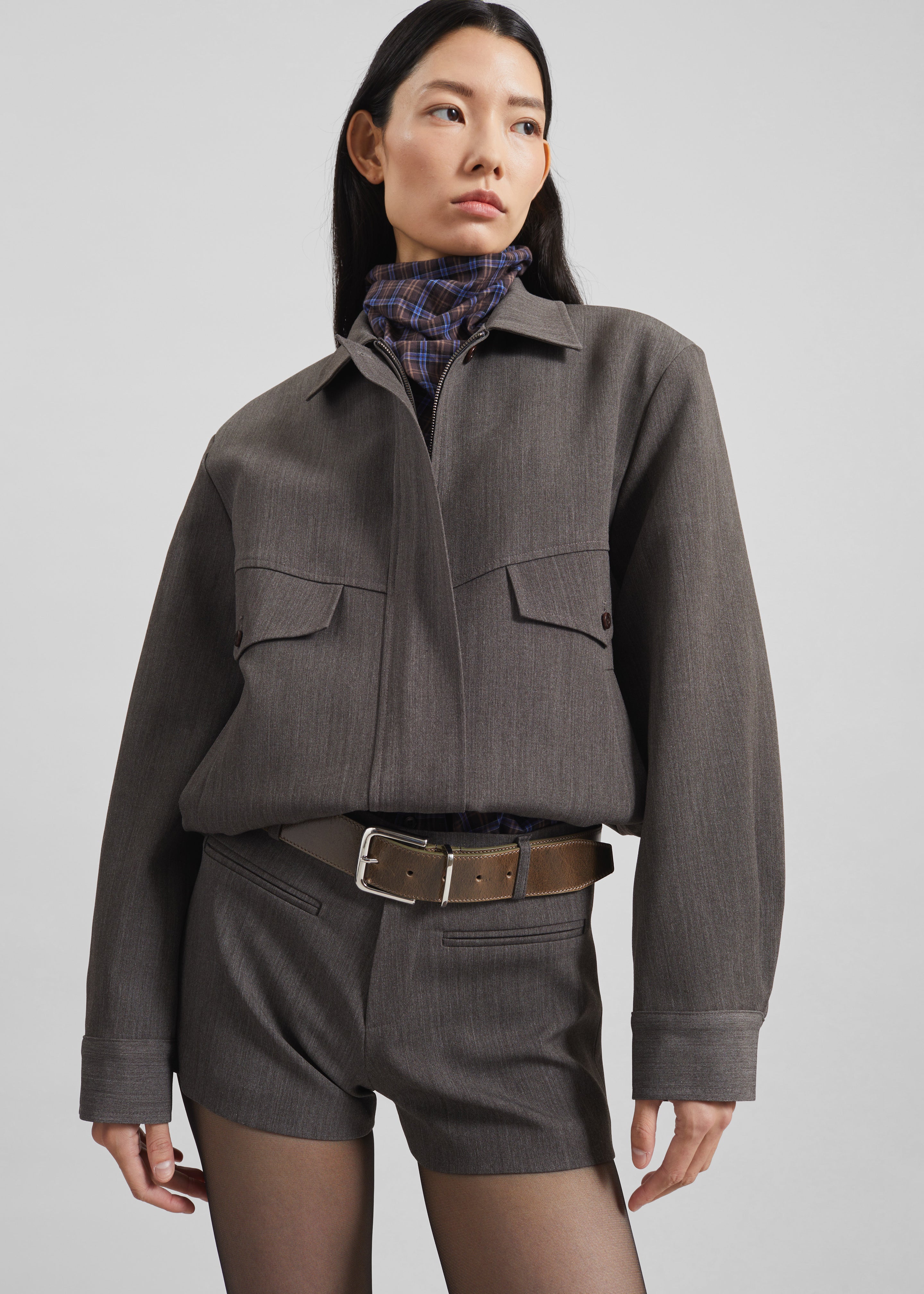 Amilly Padded Jacket - Grey Melange - 4