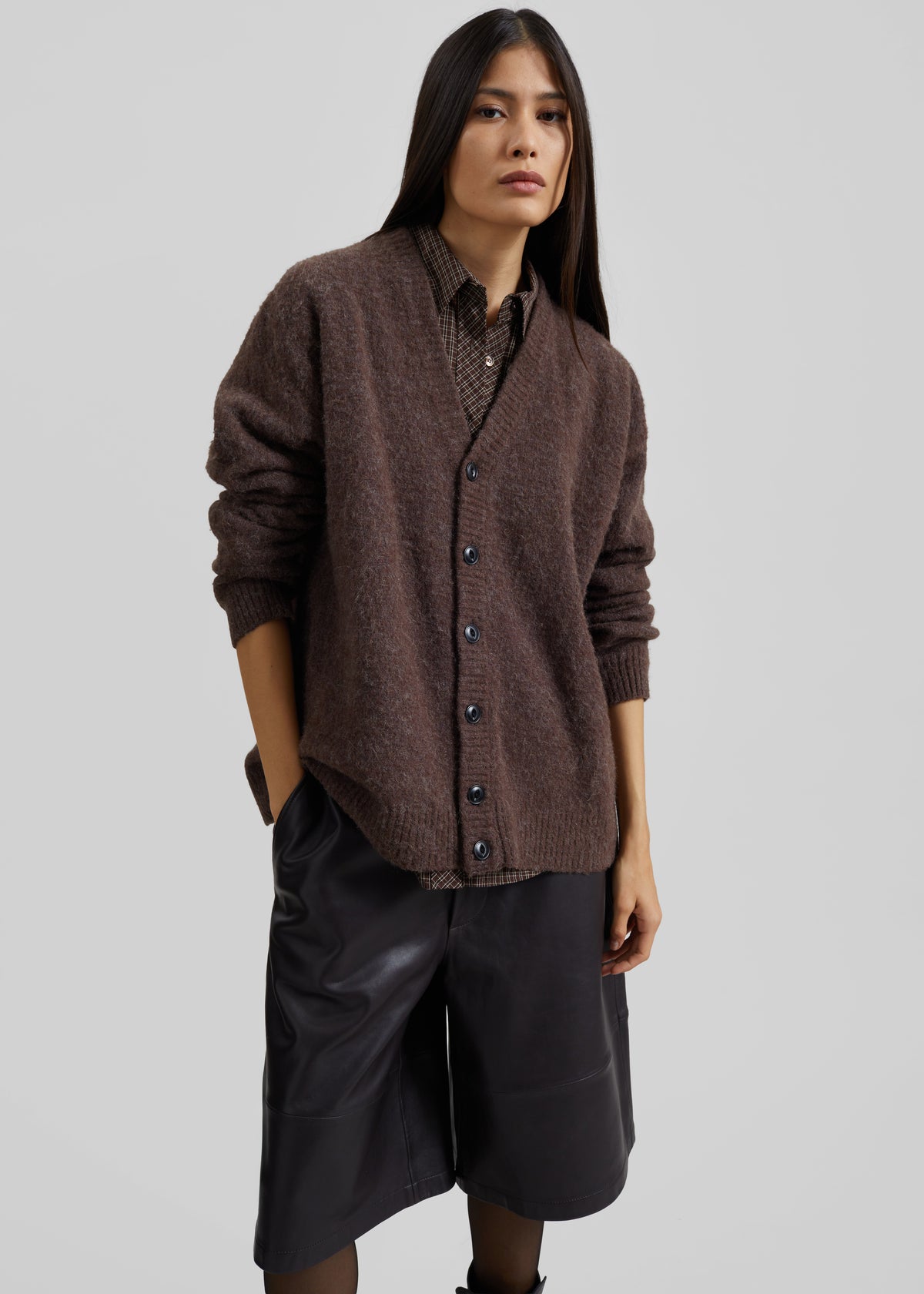 Amish Supplies Oversized Cardigan - Mud - 5