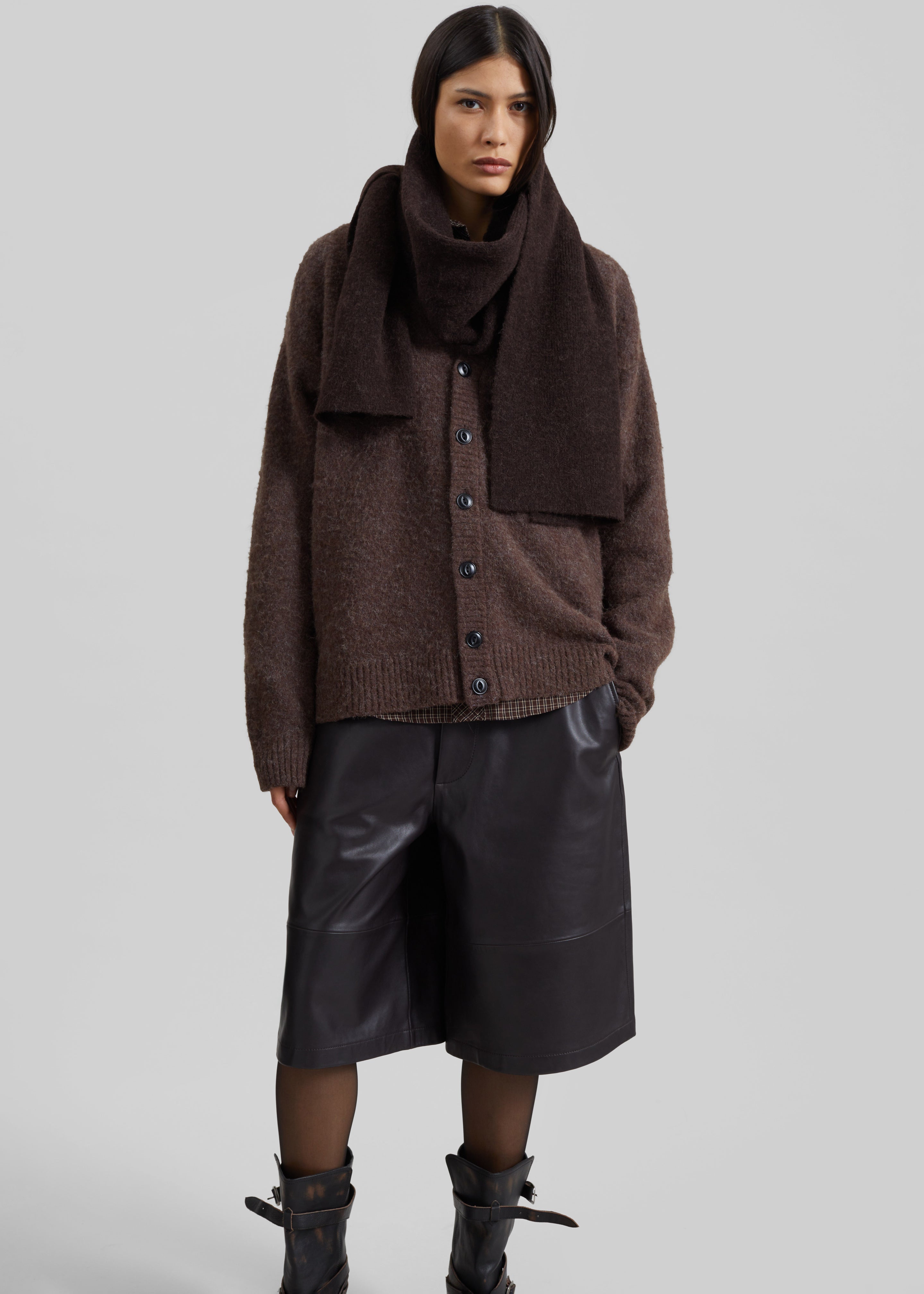 Amish Supplies Oversized Cardigan - Mud - 6