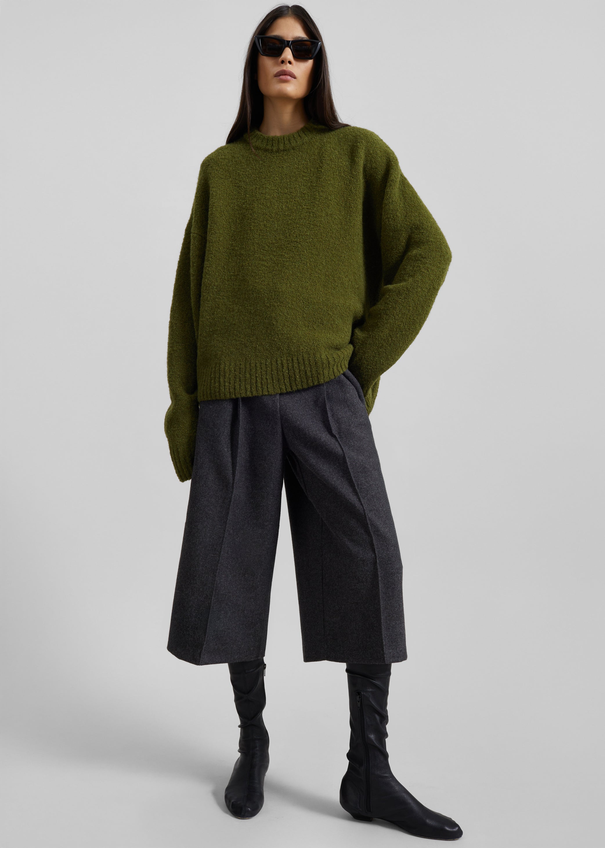 Shop the look image for Amish Supplies Bouclè Knit Sweater - Acid Green