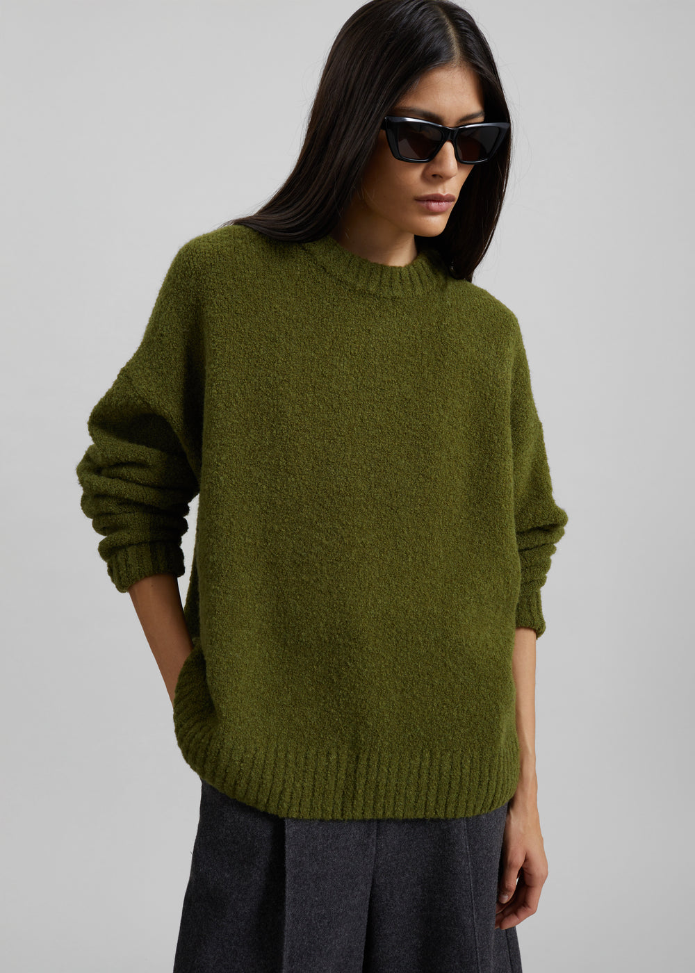 Amish Supplies Bouclè Knit Sweater - Acid Green - 1