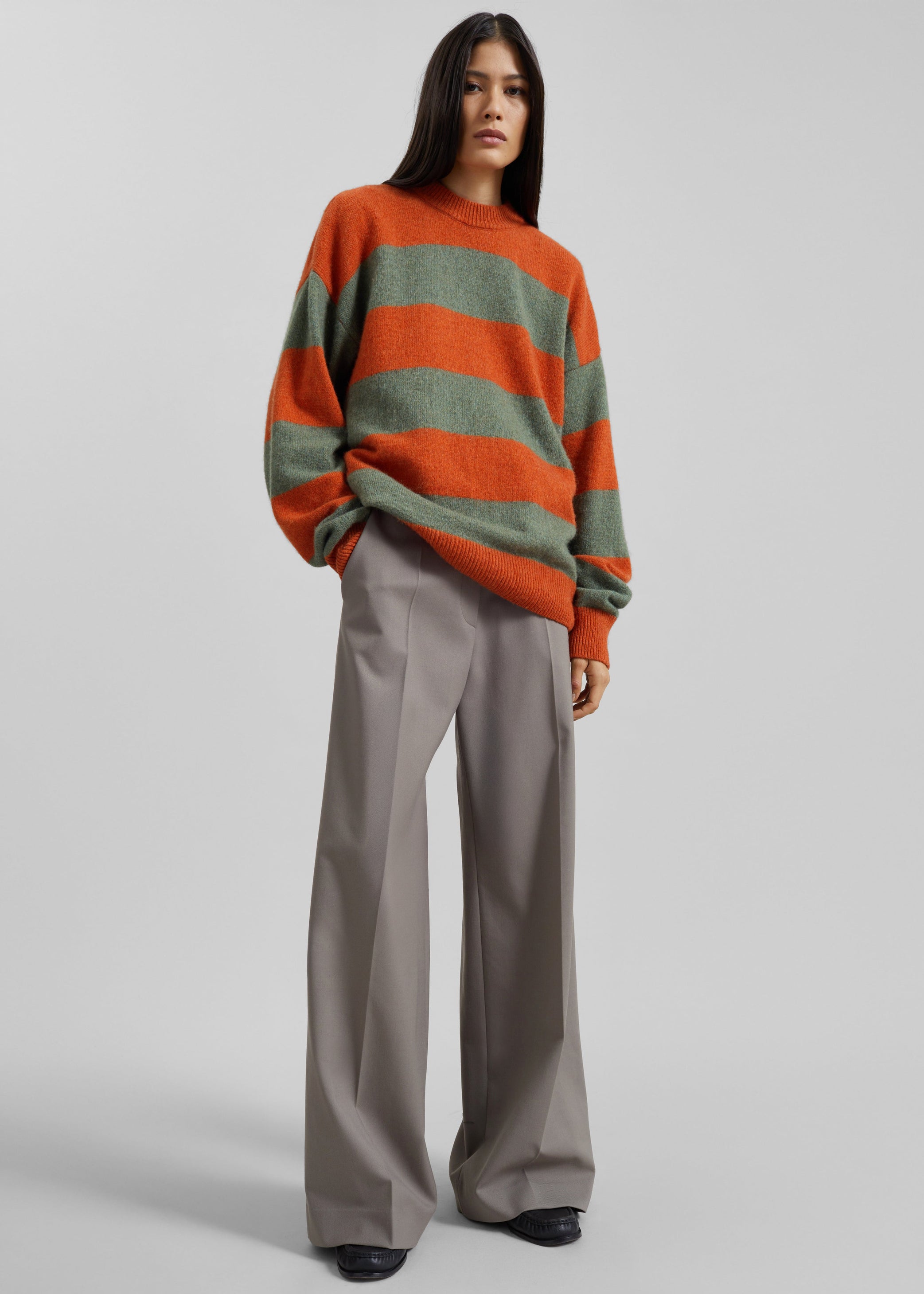 Shop the look image for Amish Supplies Crewneck Sweater - Sage/Orange