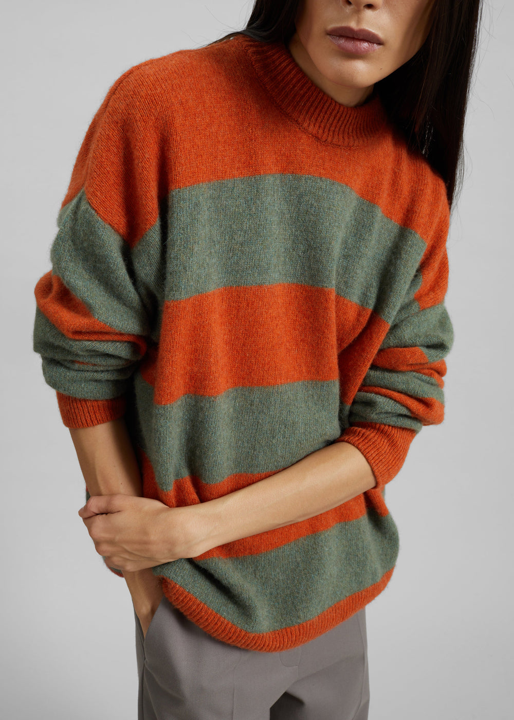 Amish Supplies Crewneck Sweater - Sage/Orange - 1
