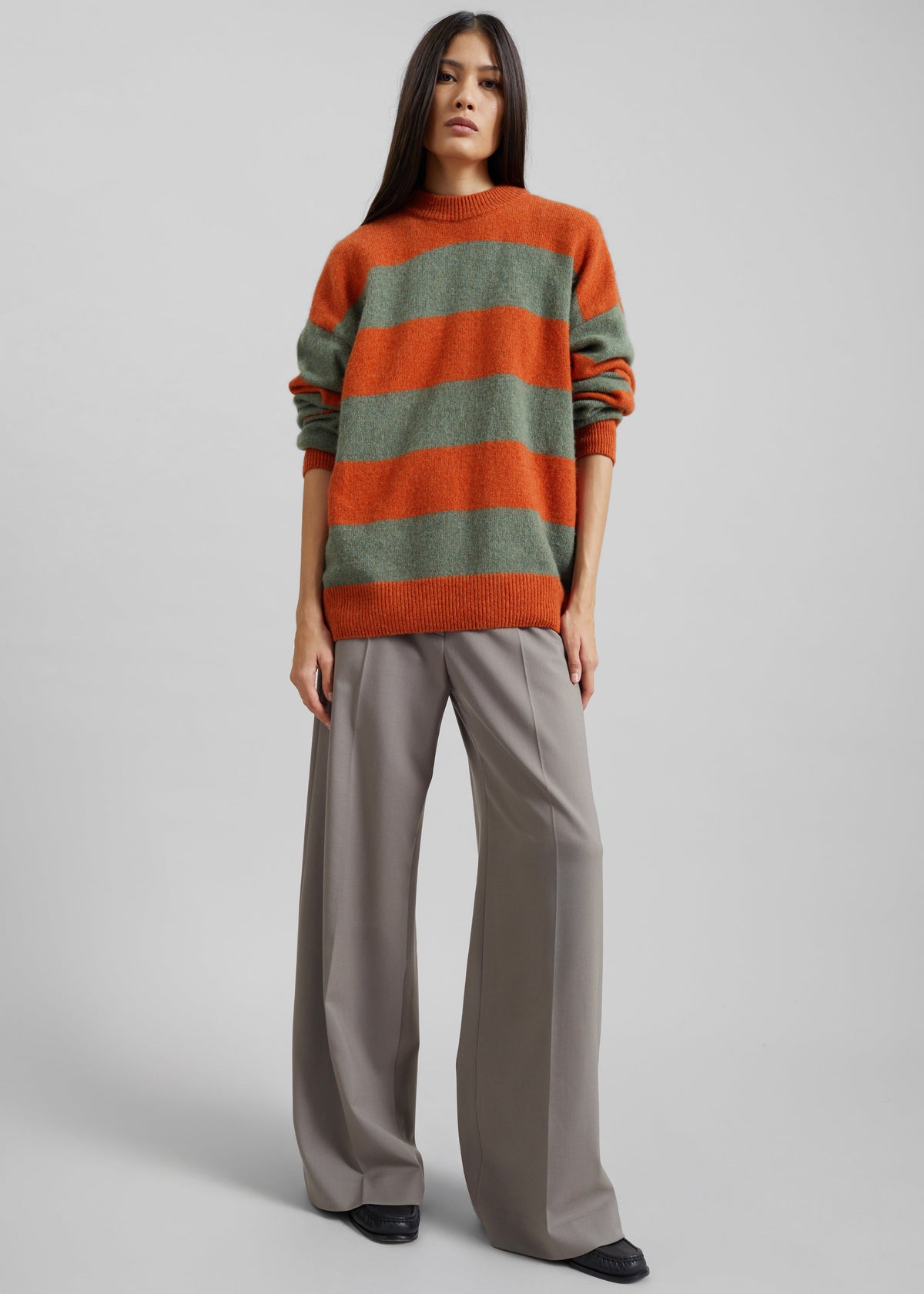 Amish Supplies Crewneck Sweater - Sage/Orange - 7