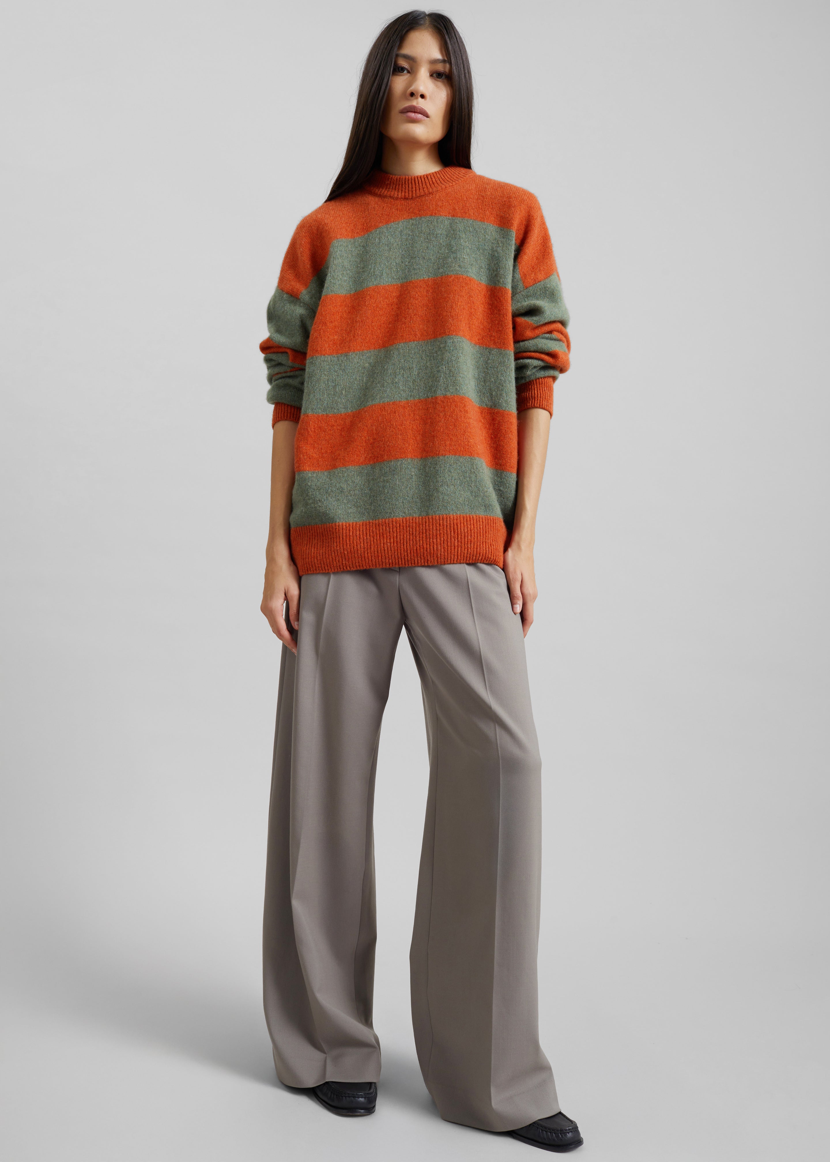 Amish Supplies Crewneck Sweater - Sage/Orange - 7