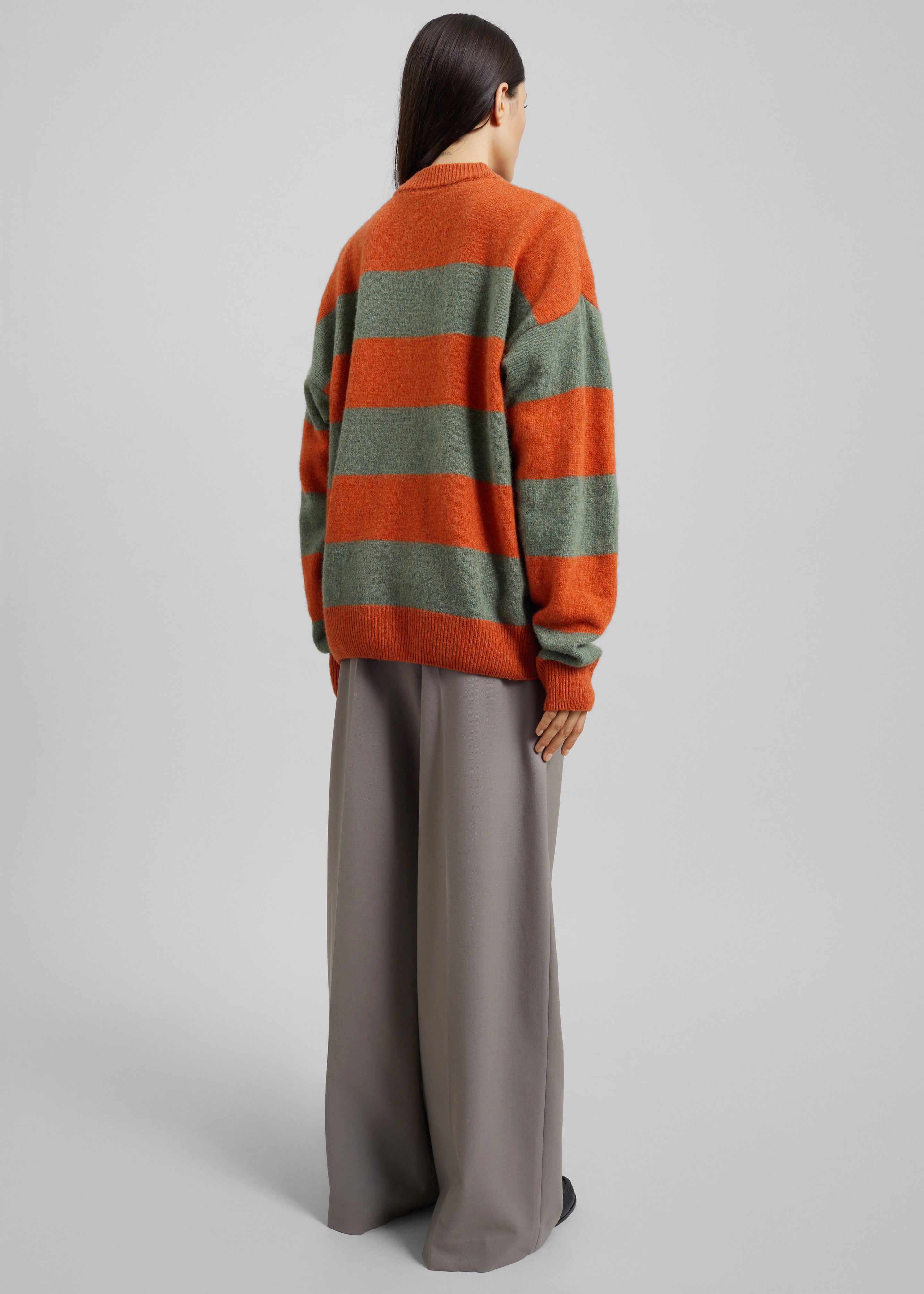 Amish Supplies Crewneck Sweater - Sage/Orange - 8