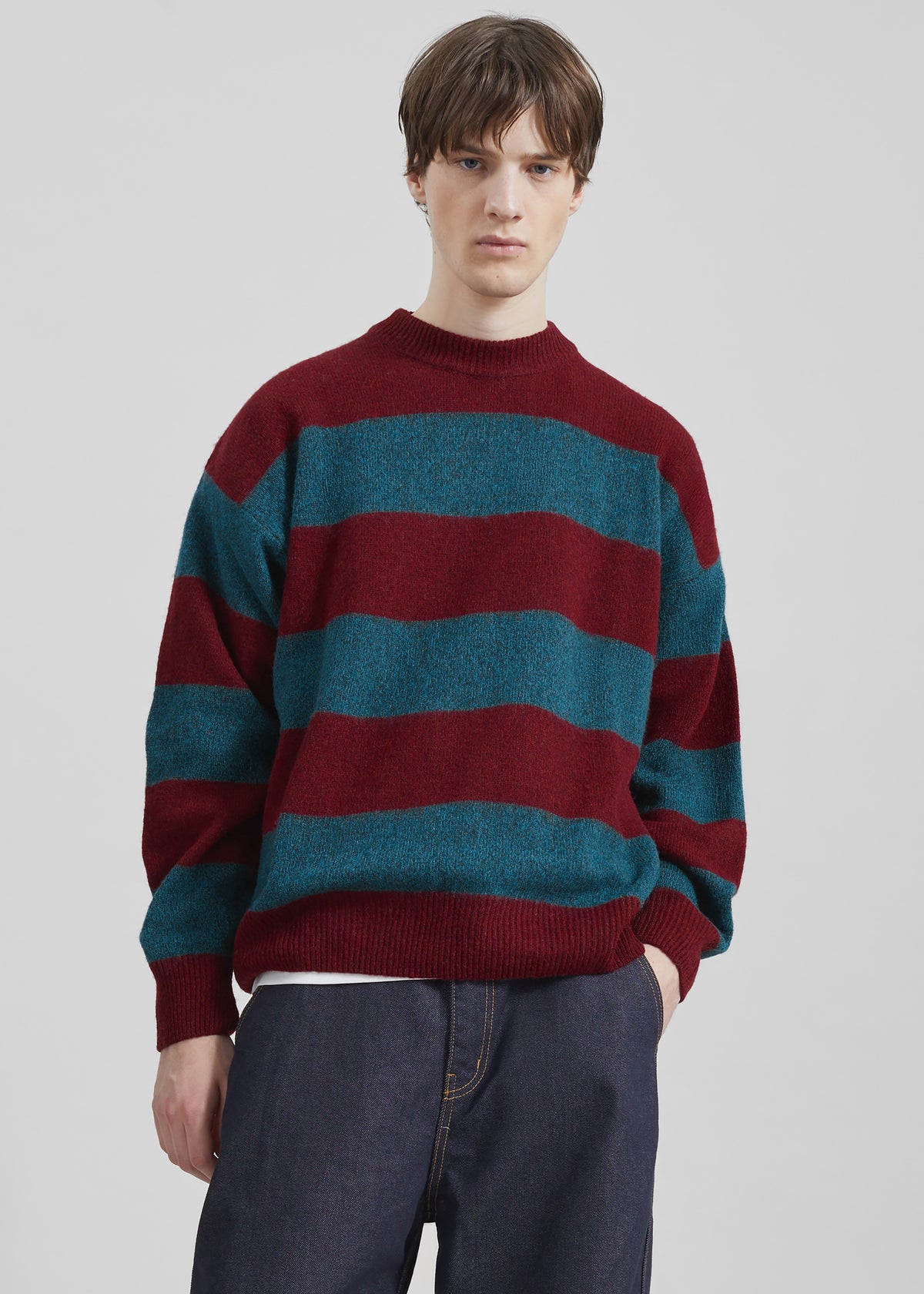 Amish Supplies Crewneck Sweater - Brick/Peacock - 5 - [gender-male]