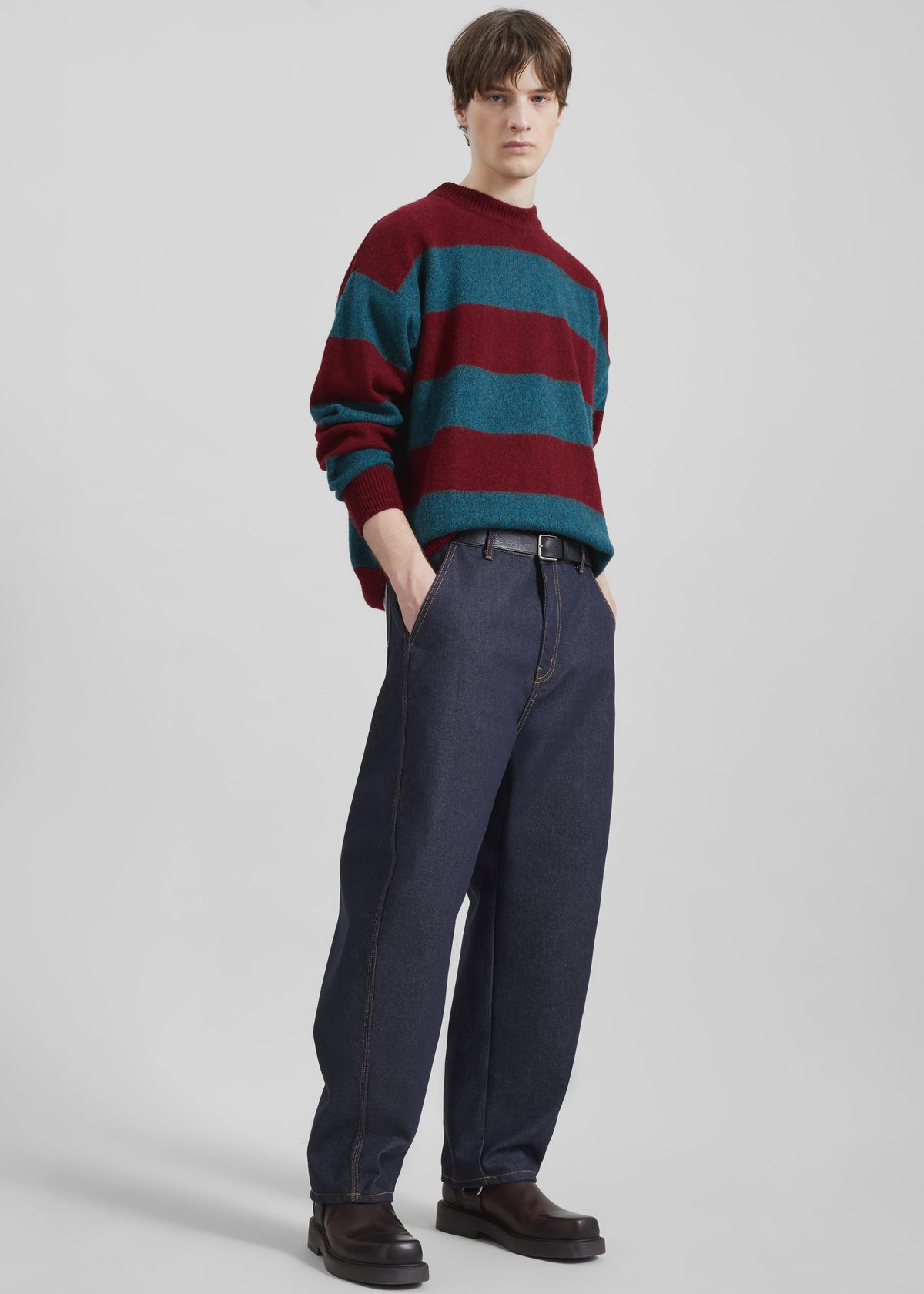 Amish Supplies Crewneck Sweater - Brick/Peacock - 7