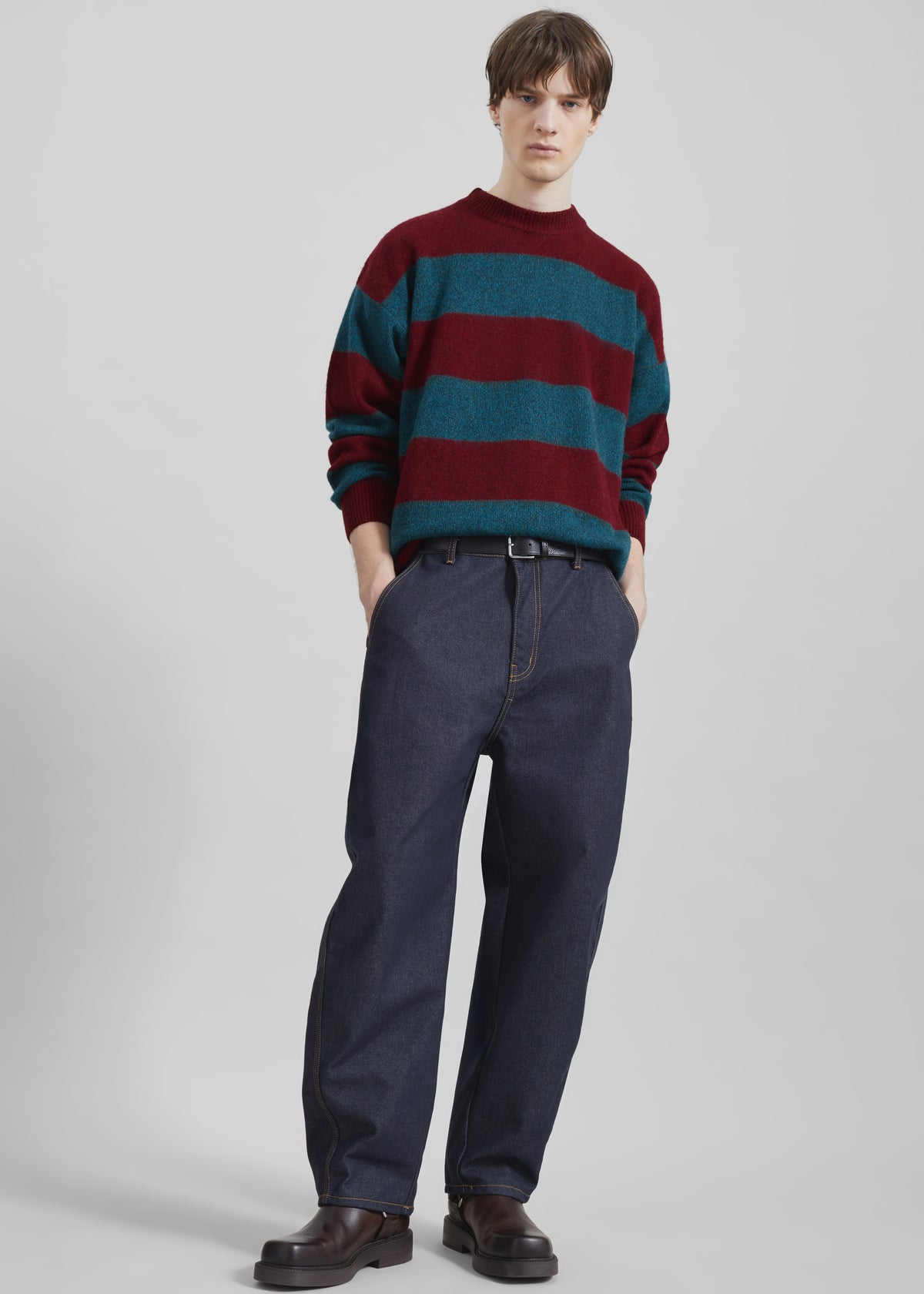 Amish Supplies Crewneck Sweater - Brick/Peacock - 6 - [gender-male]