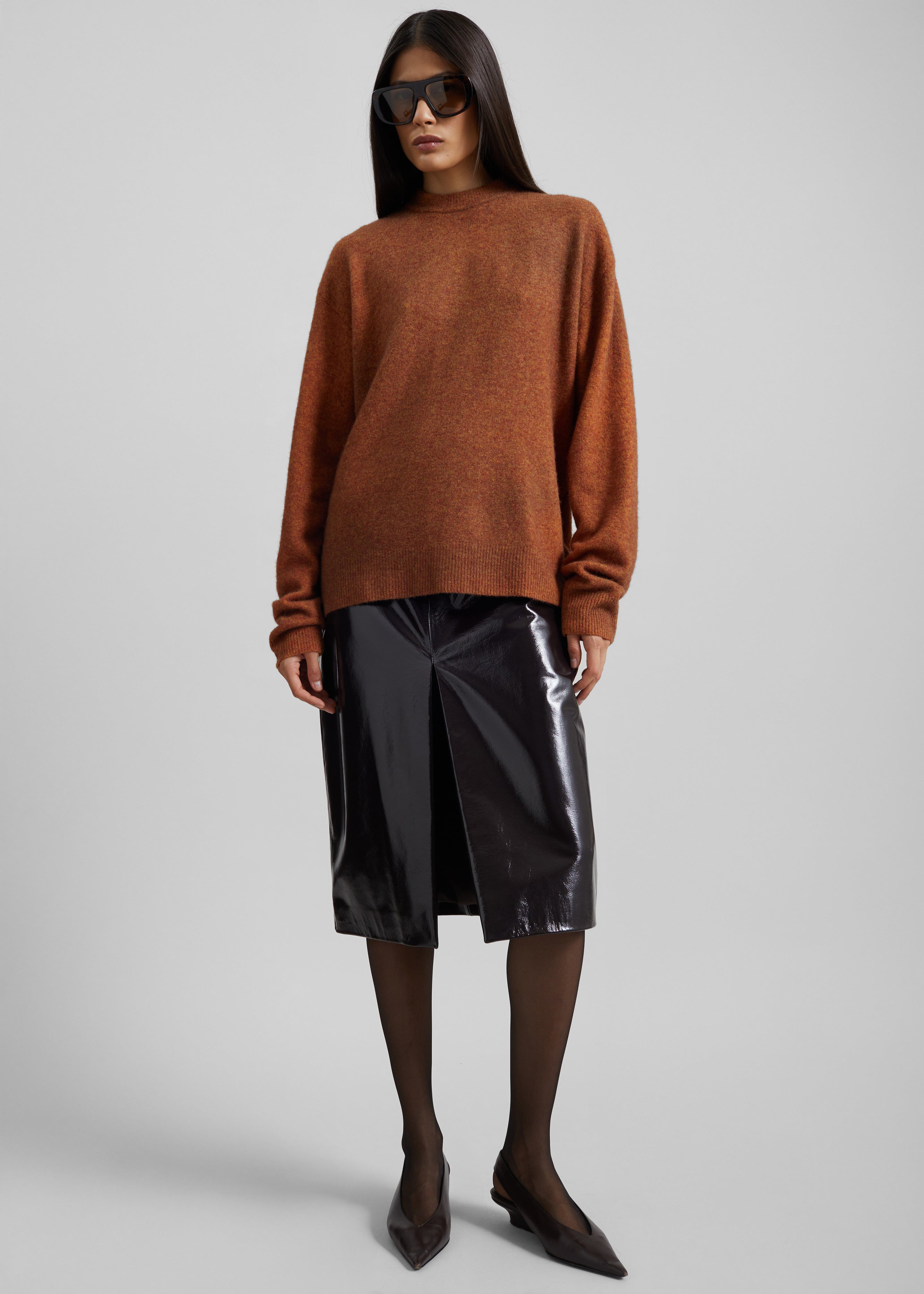 Amish Supplies Oversized Crewneck Sweater - Brown - 5