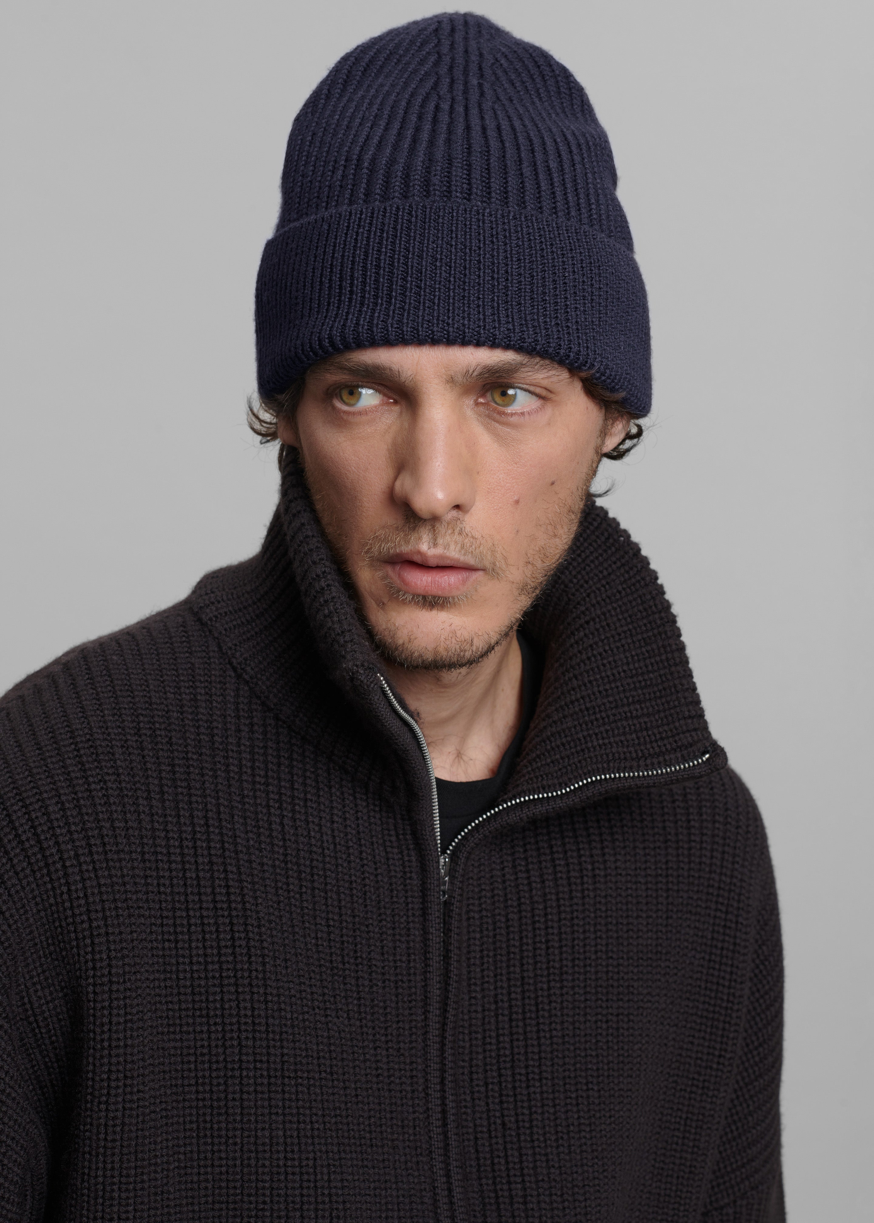 Amo Wool Beanie - Navy - 1