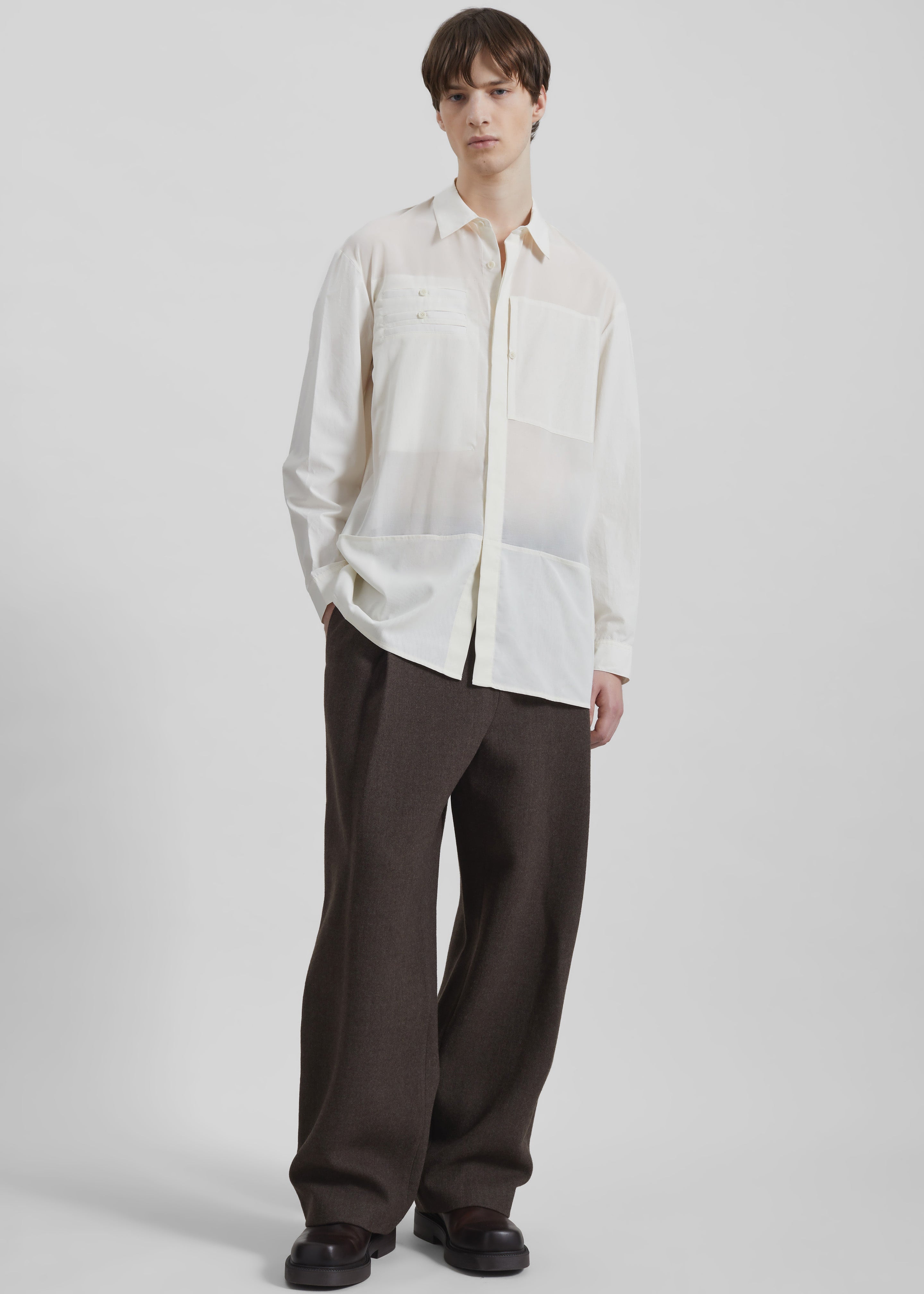 Amomento Drawer Pocket Shirt - Ivory - 6