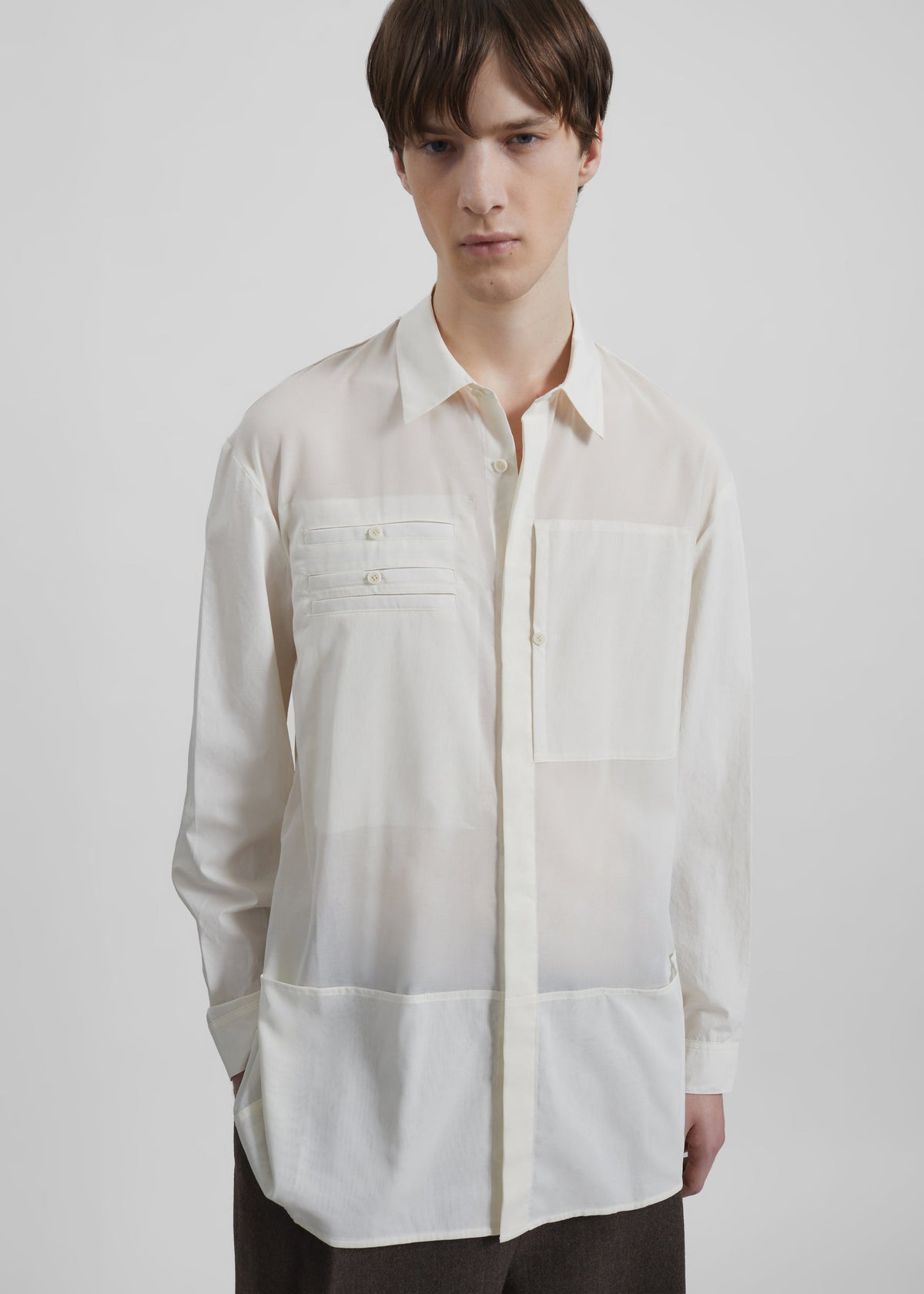 Amomento Drawer Pocket Shirt - Ivory - 5