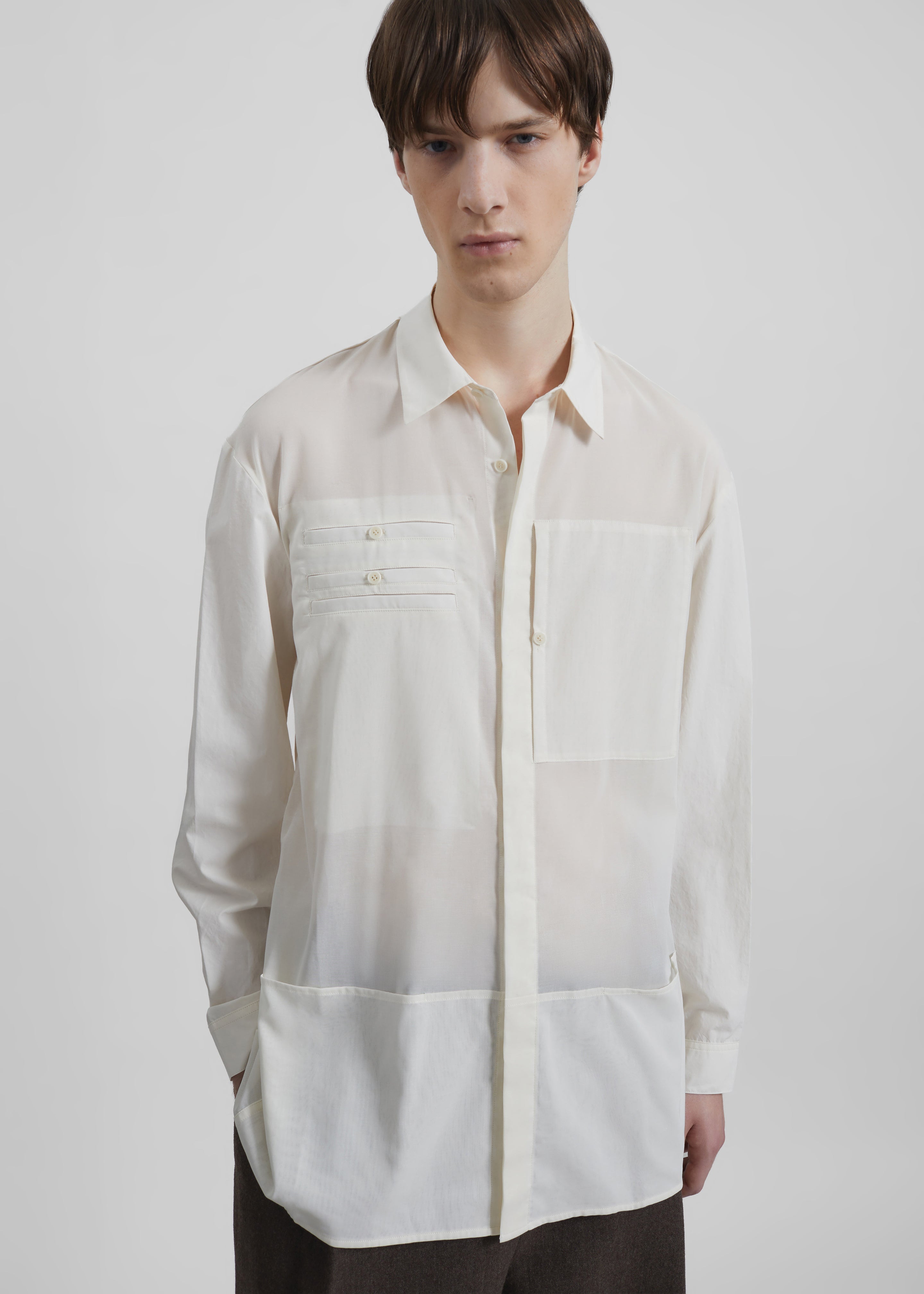 Amomento Drawer Pocket Shirt - Ivory - 5