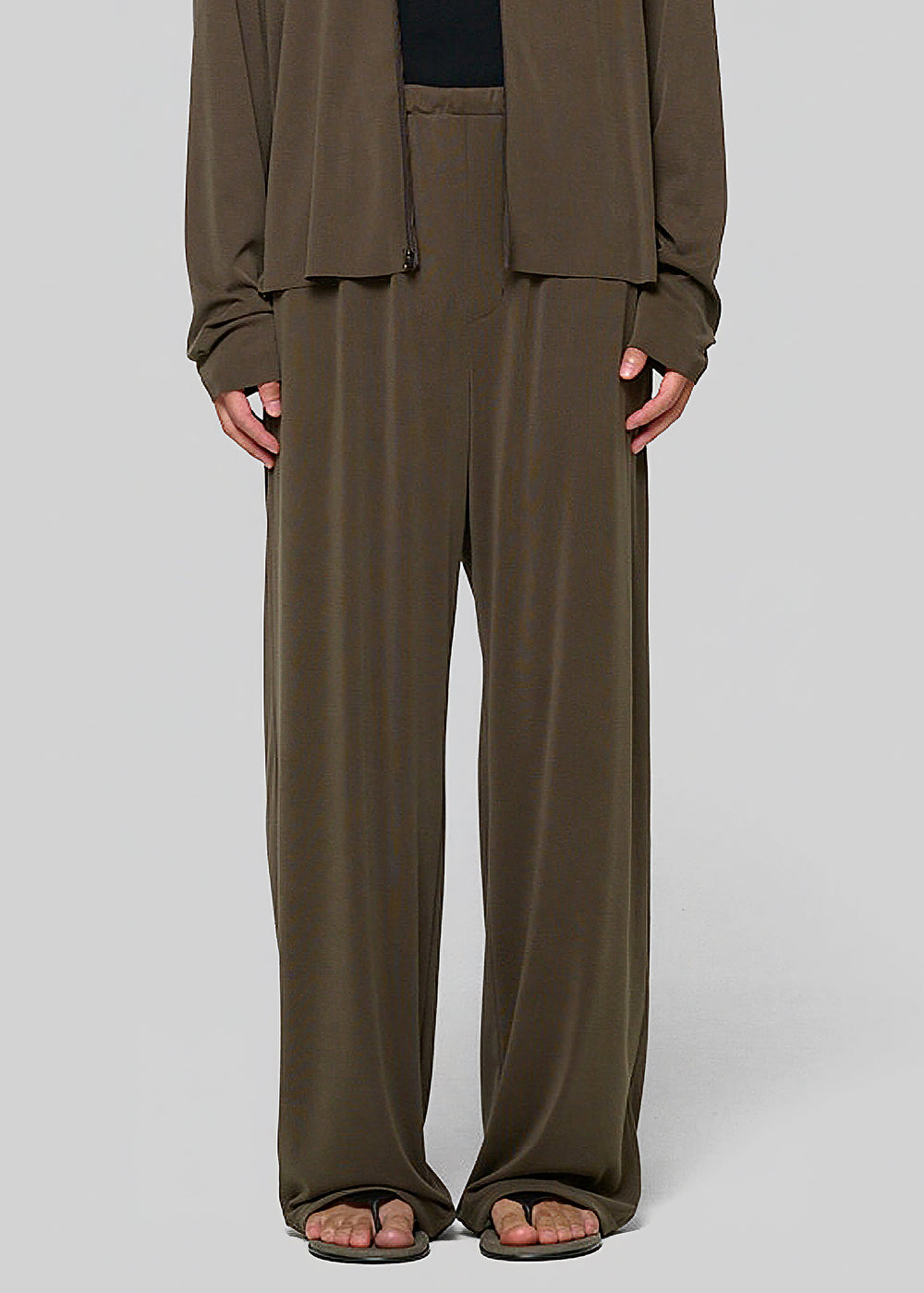 Amomento Easy Banding Pants - Brown - 1