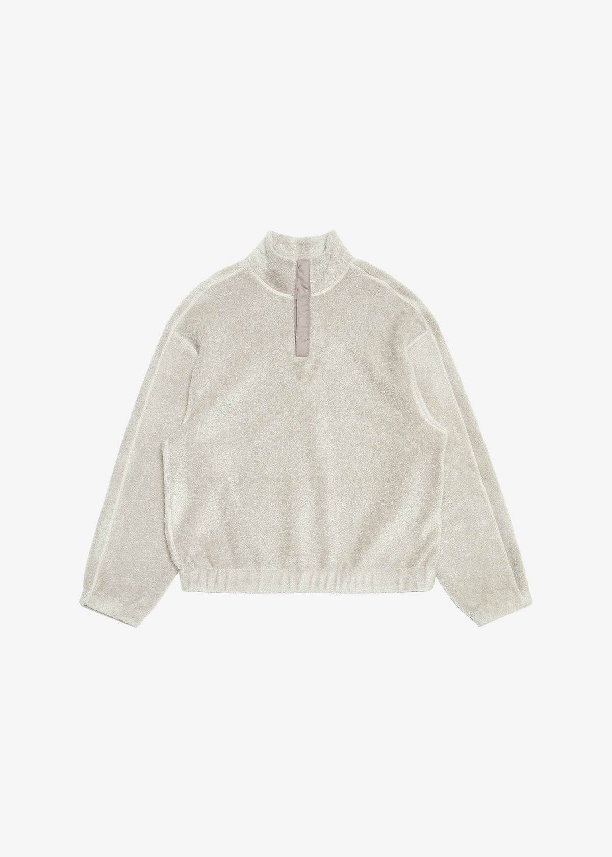 Amomento Fluffy Oversized Half Neck Pullover - Grey - 11