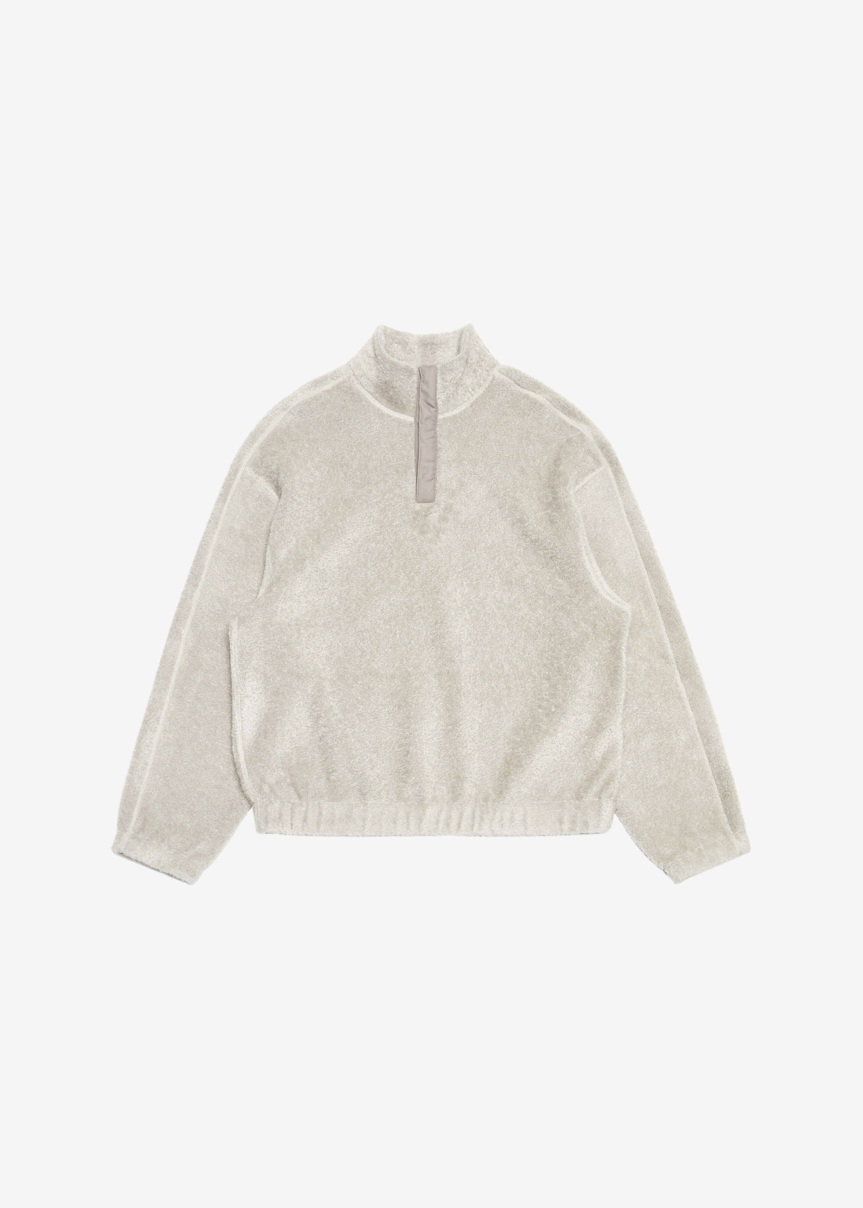 Amomento Fluffy Oversized Half Neck Pullover - Grey - 11