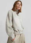 Amomento Fluffy Oversized Half Neck Pullover - Grey