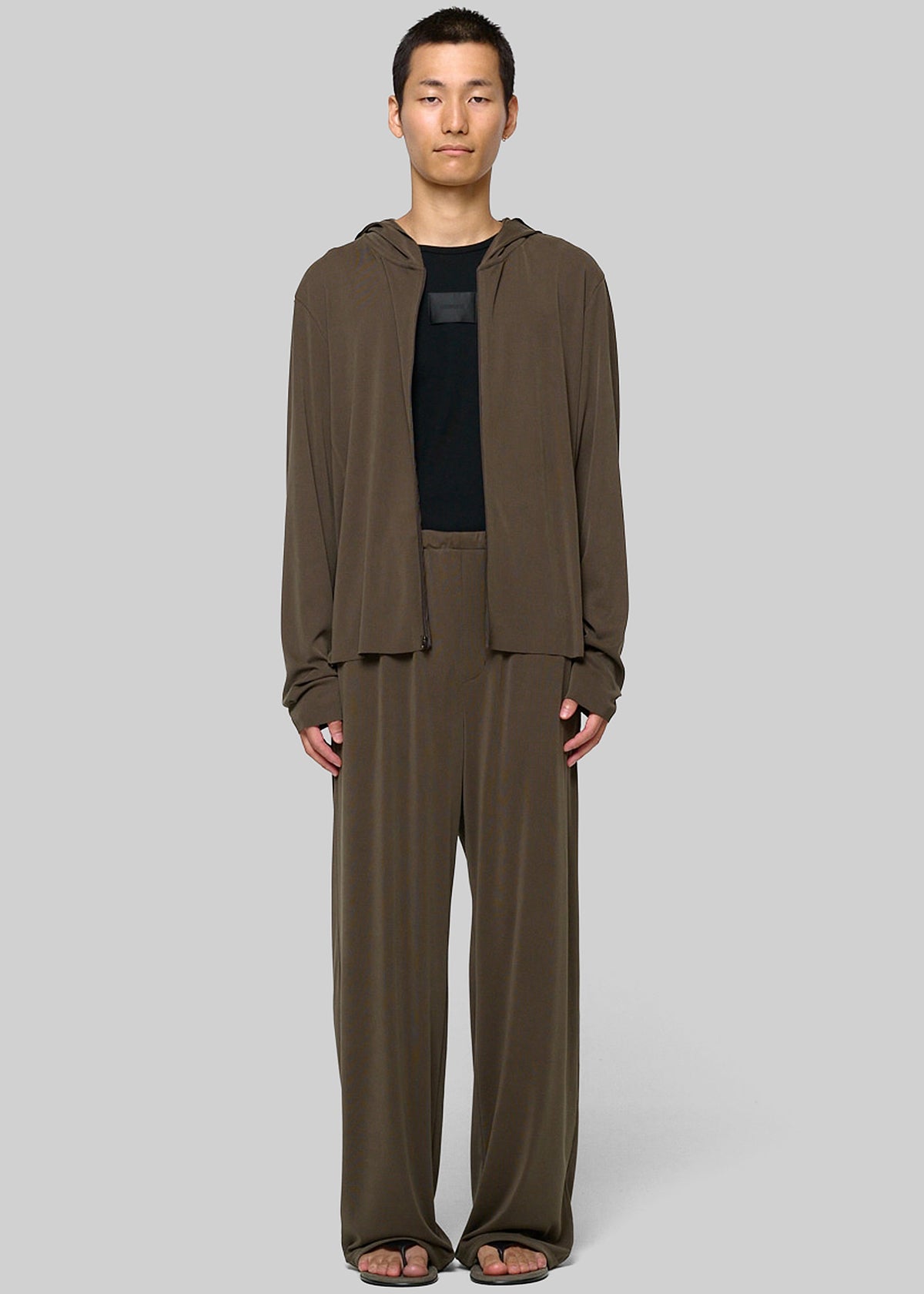 Amomento Jersey Hooded Jumper - Brown - 3