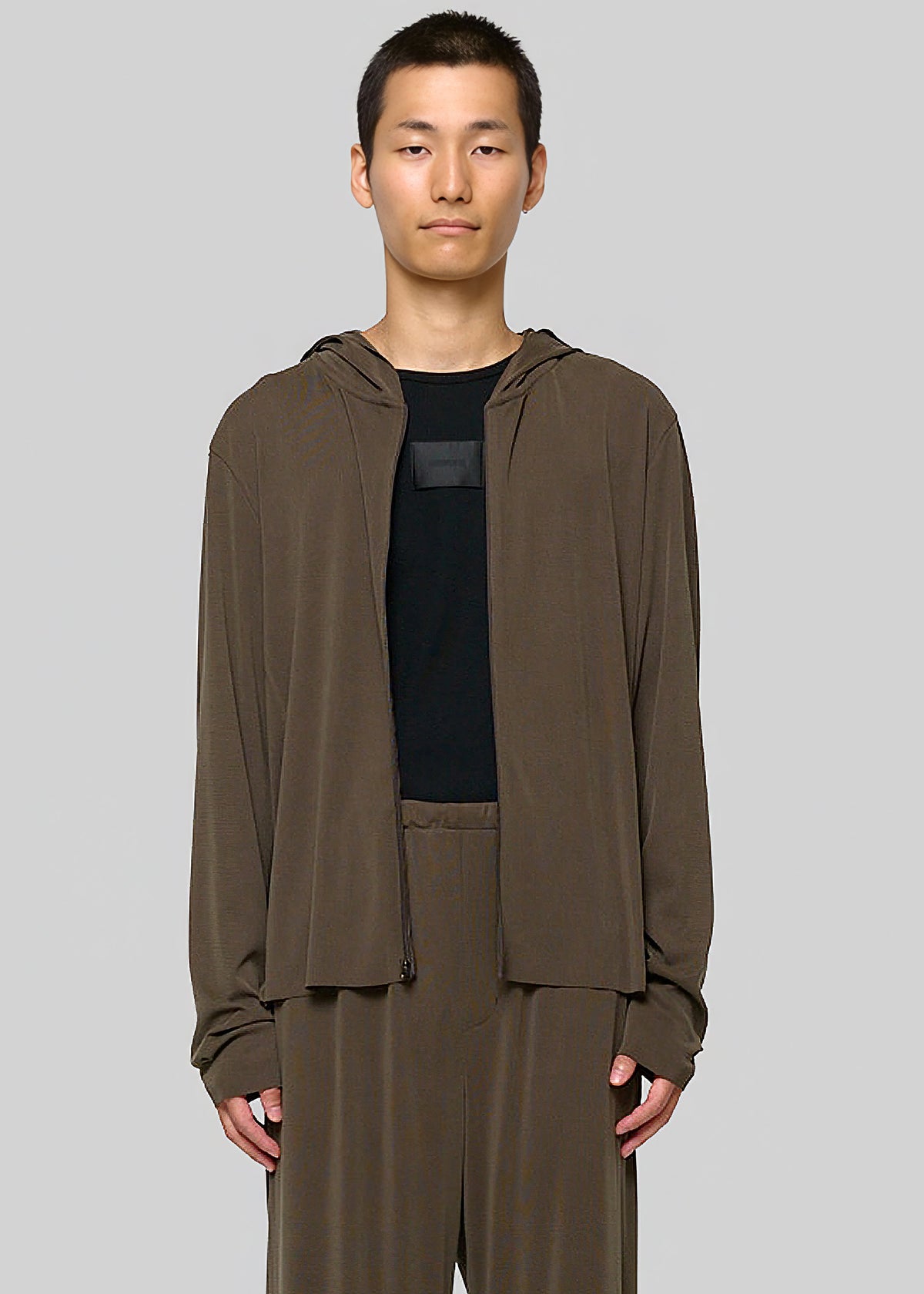 Amomento Jersey Hooded Jumper - Brown - 1