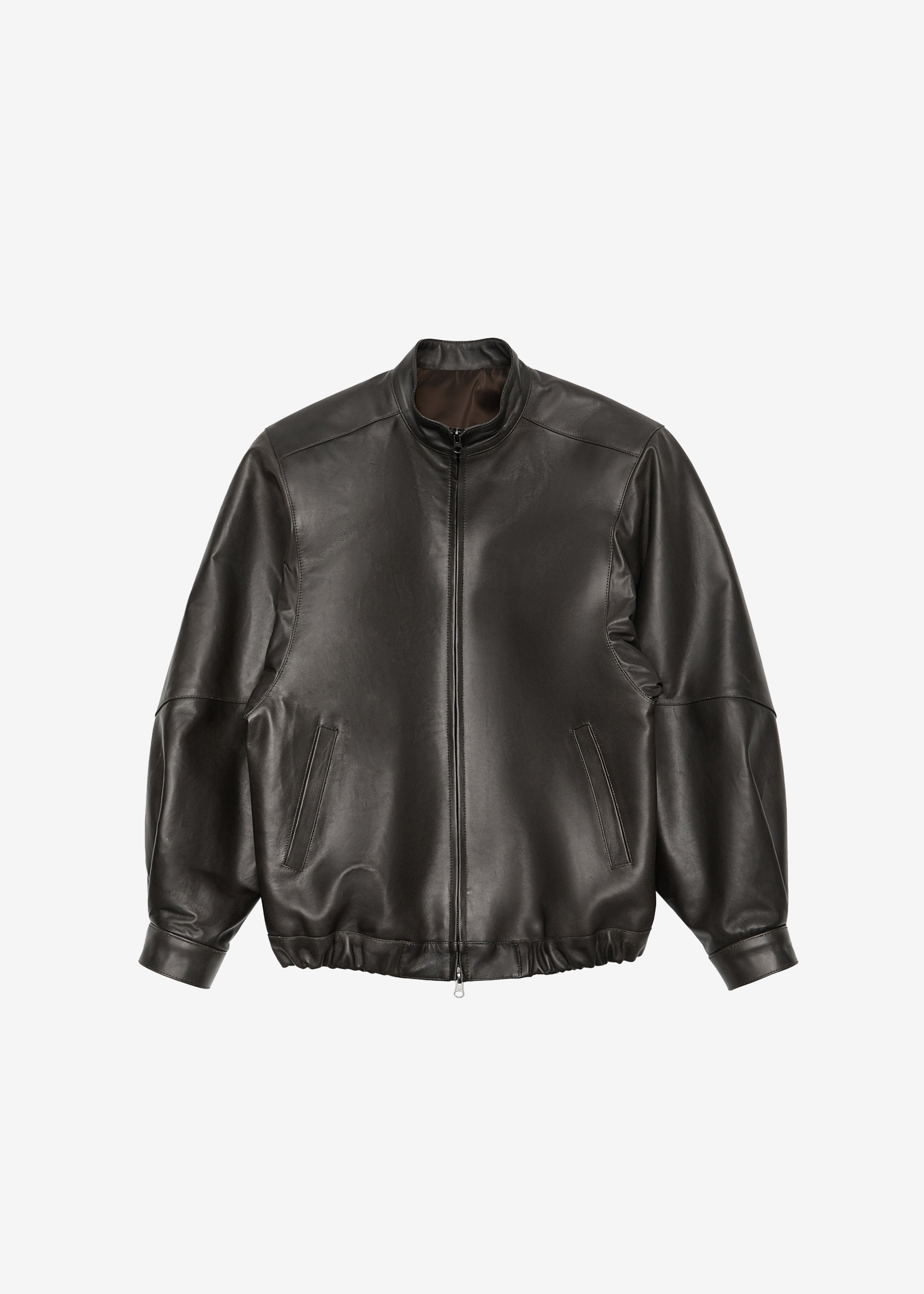 Amomento Lambskin Leather Blouson - Brown – The Frankie Shop Europe