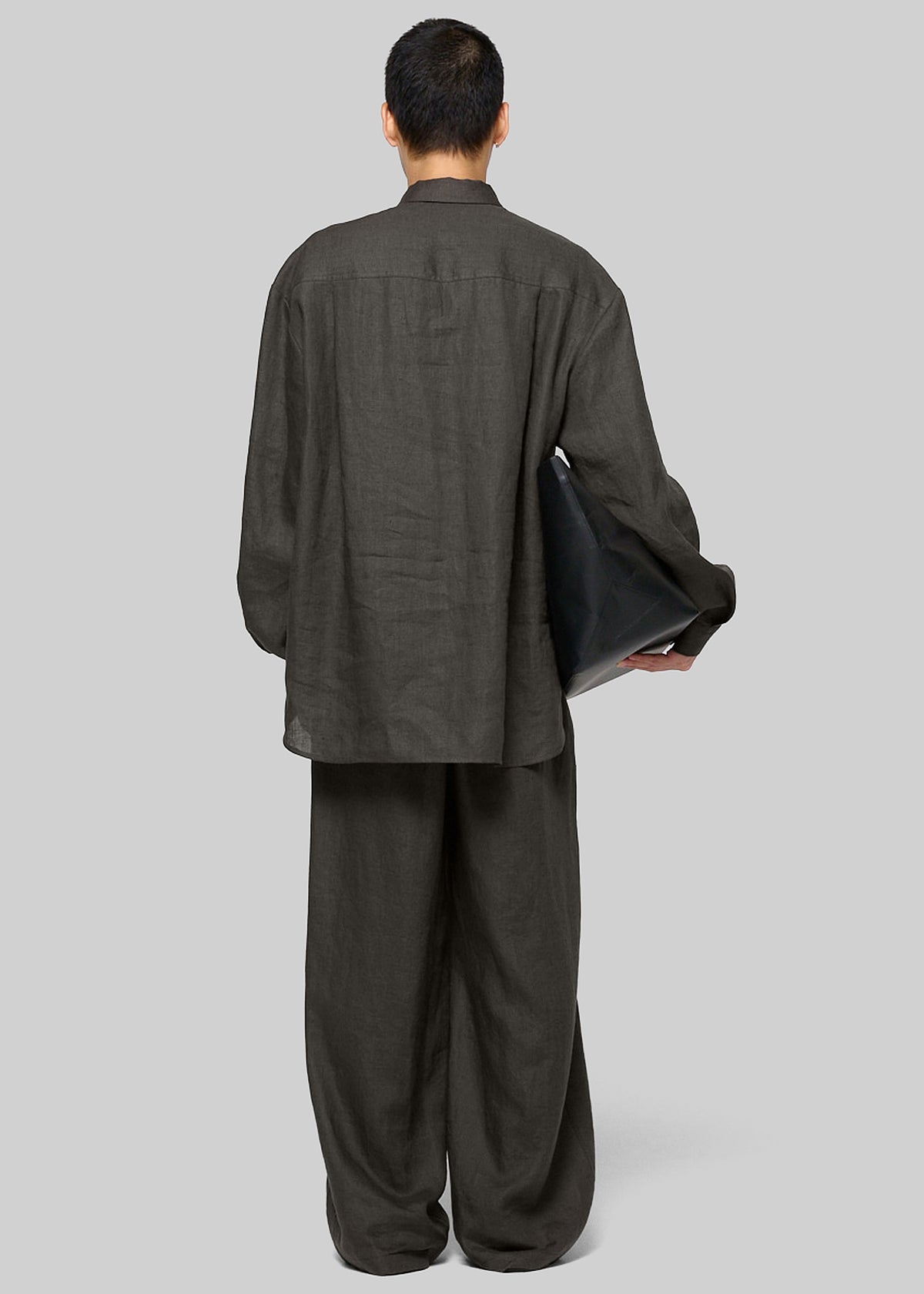 Amomento Linen Oversized Shirt - Khaki Grey - 6