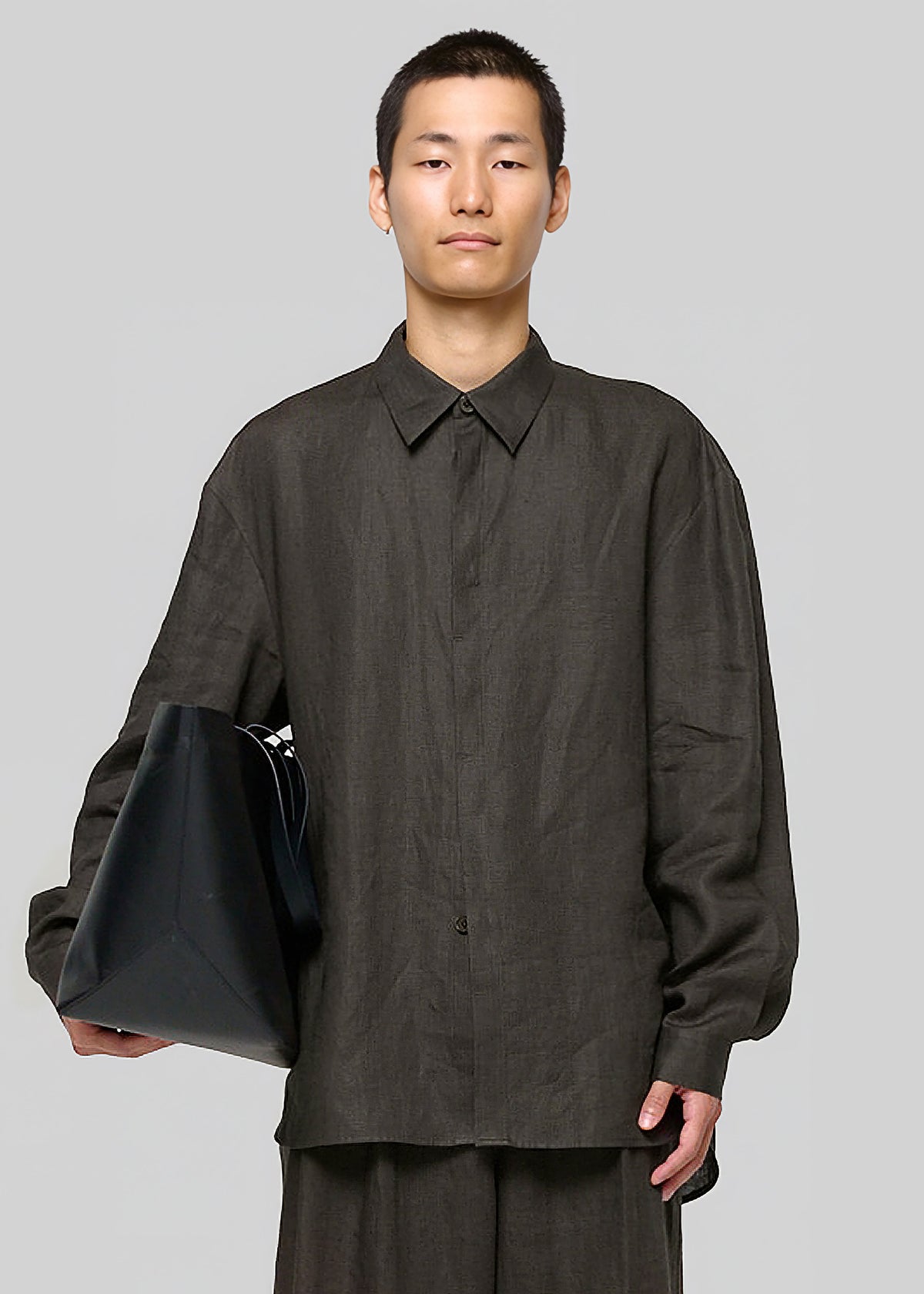 Amomento Linen Oversized Shirt - Khaki Grey - 4 - [gender-male]