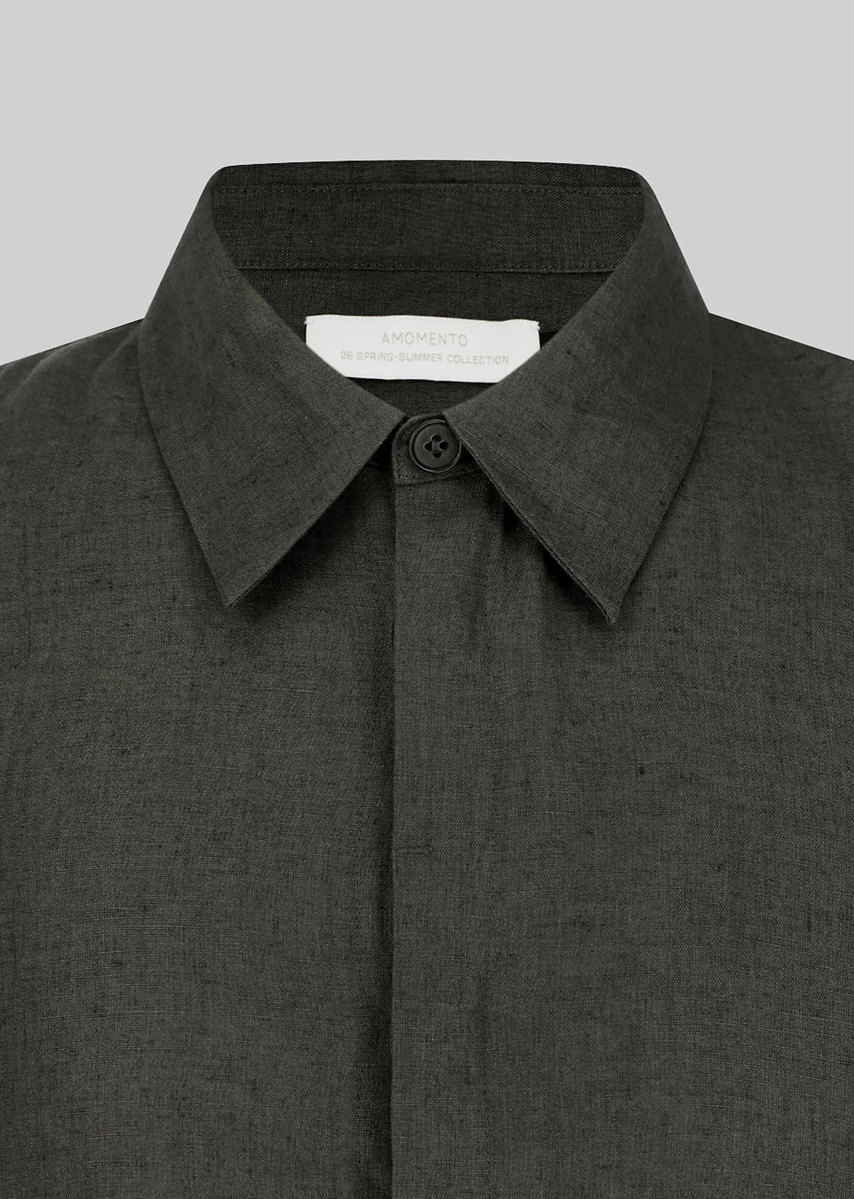 Amomento Linen Oversized Shirt - Khaki Grey - 7