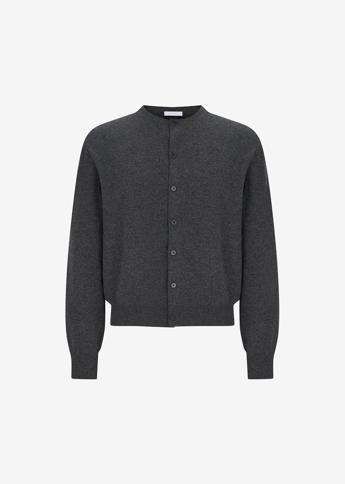 Amomento  Cashmere Crewneck Cardigan - Melange Grey
