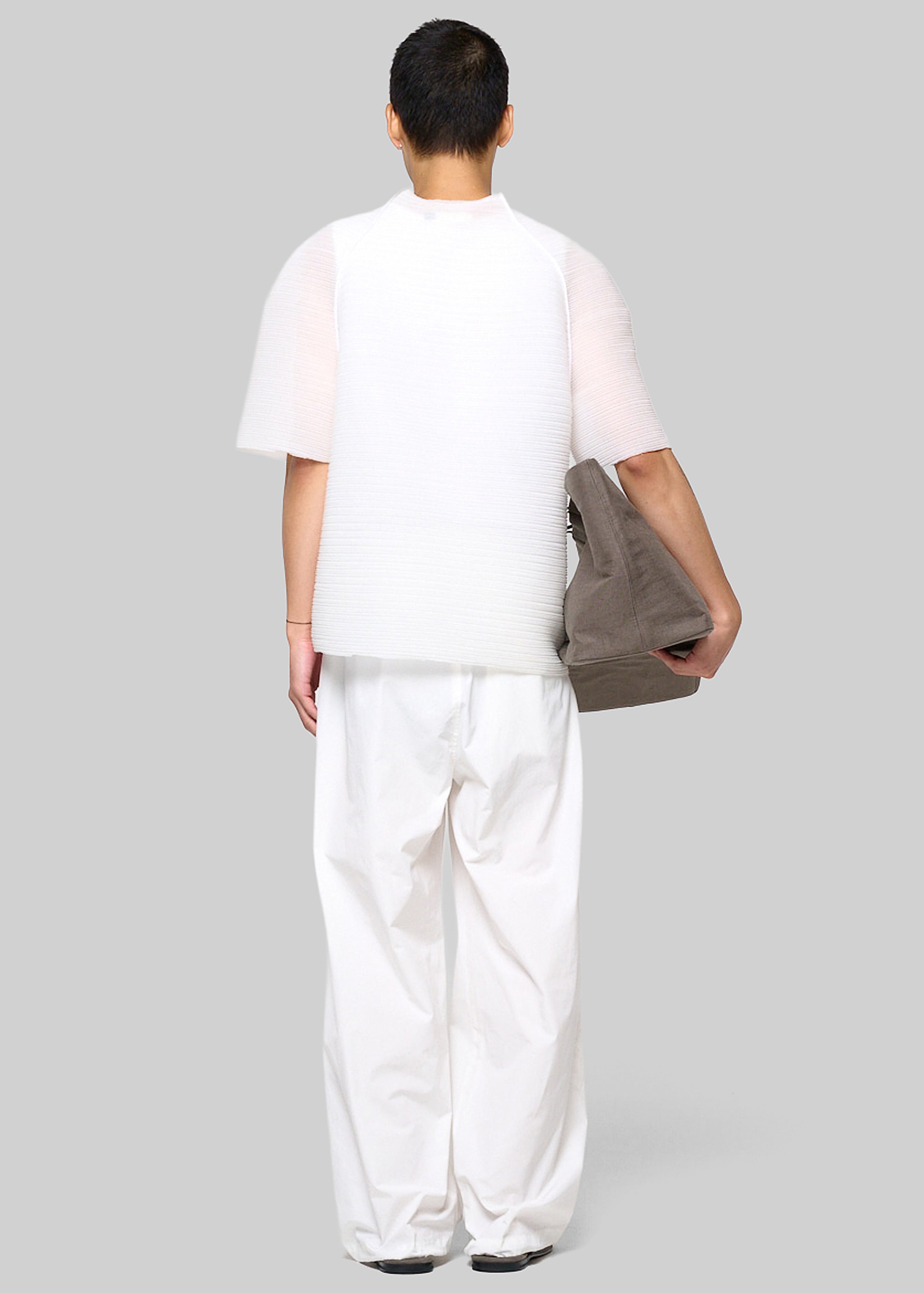 Amomento Men's Pleats Raglan Top - White - 4