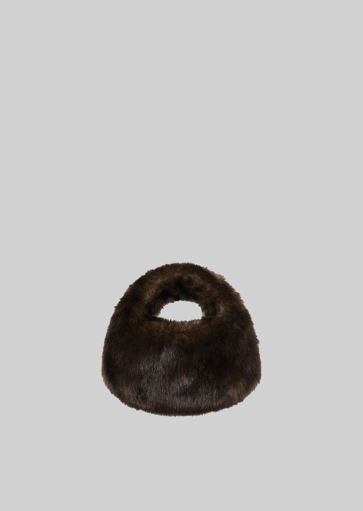 Amomento Mini Fur Tote Bag - Dark Brown - 3