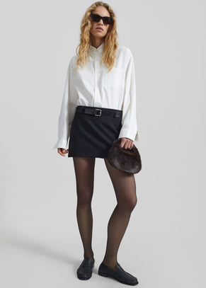 Amomento Mini Fur Tote Bag - Dark Brown