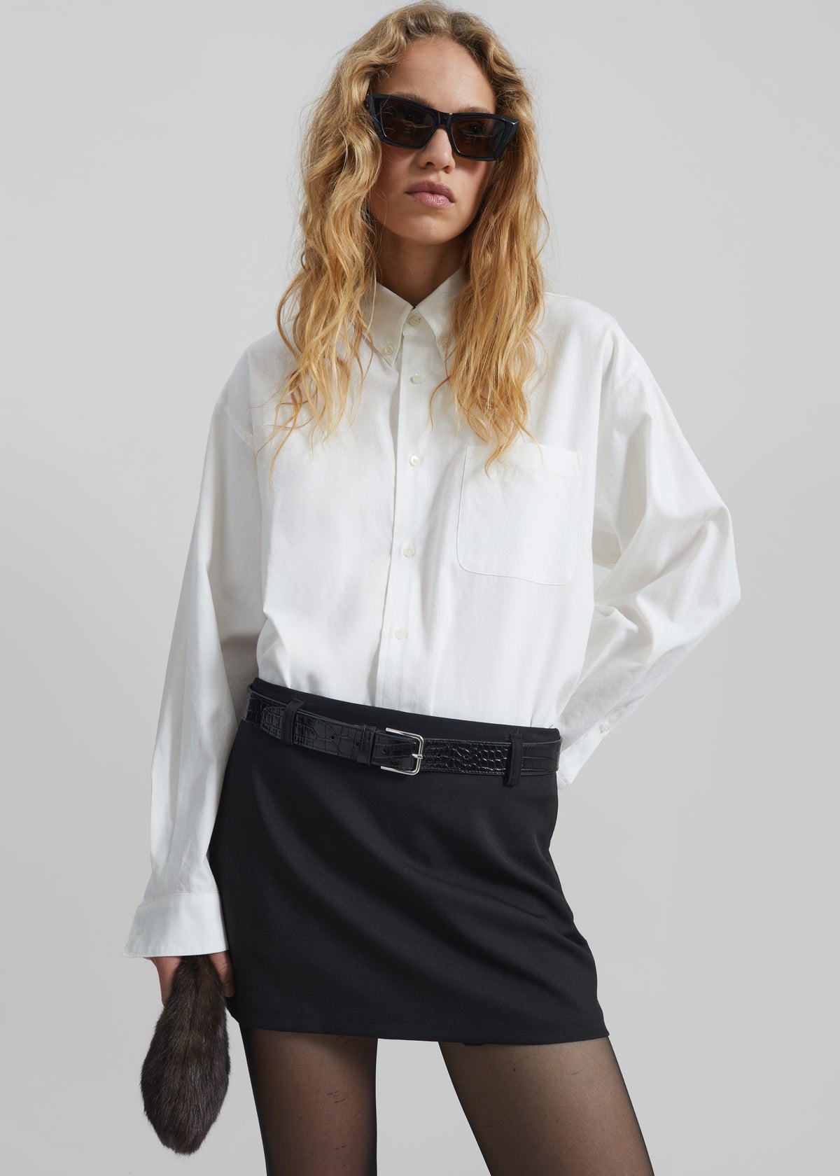 Amomento Mini Fur Tote Bag - Dark Brown - 6